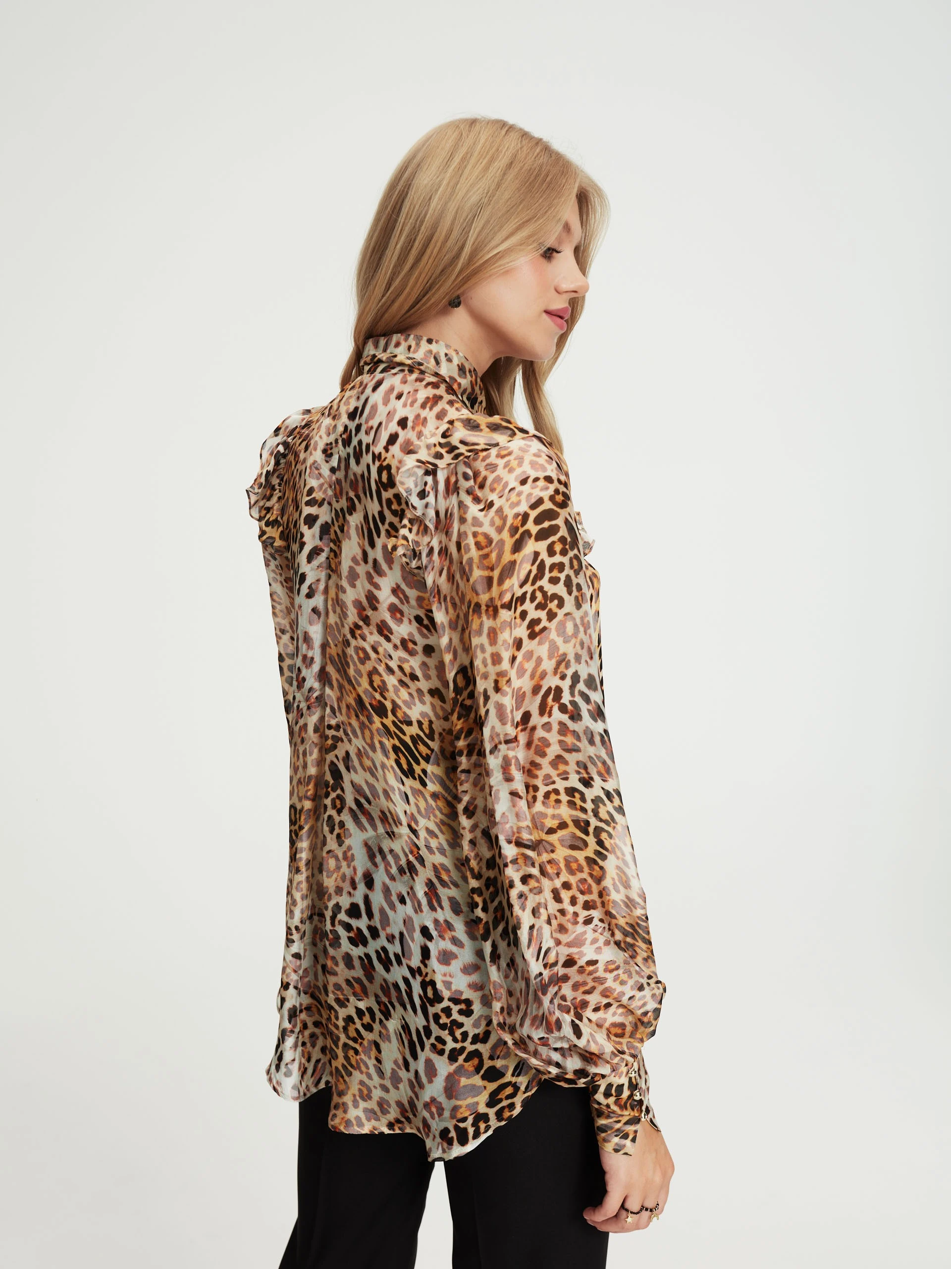 Silk shirt with animal pattern