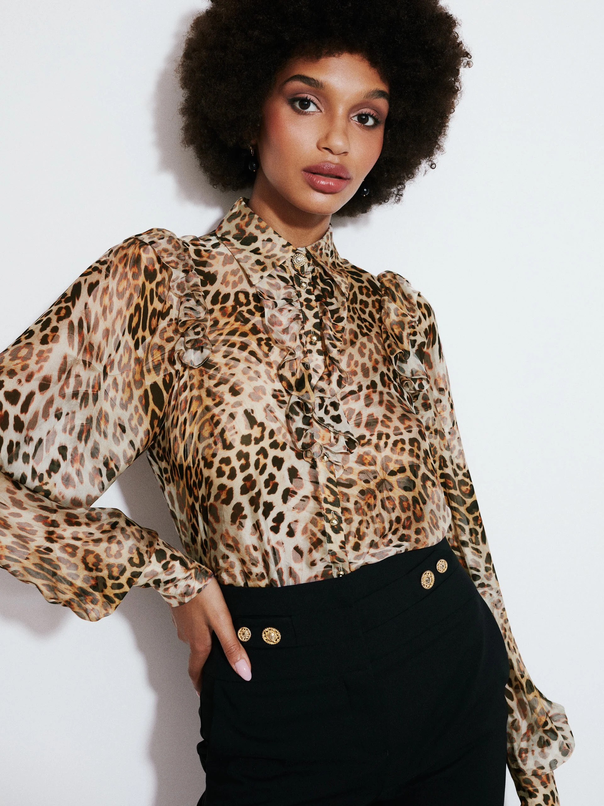 Silk shirt with animal pattern