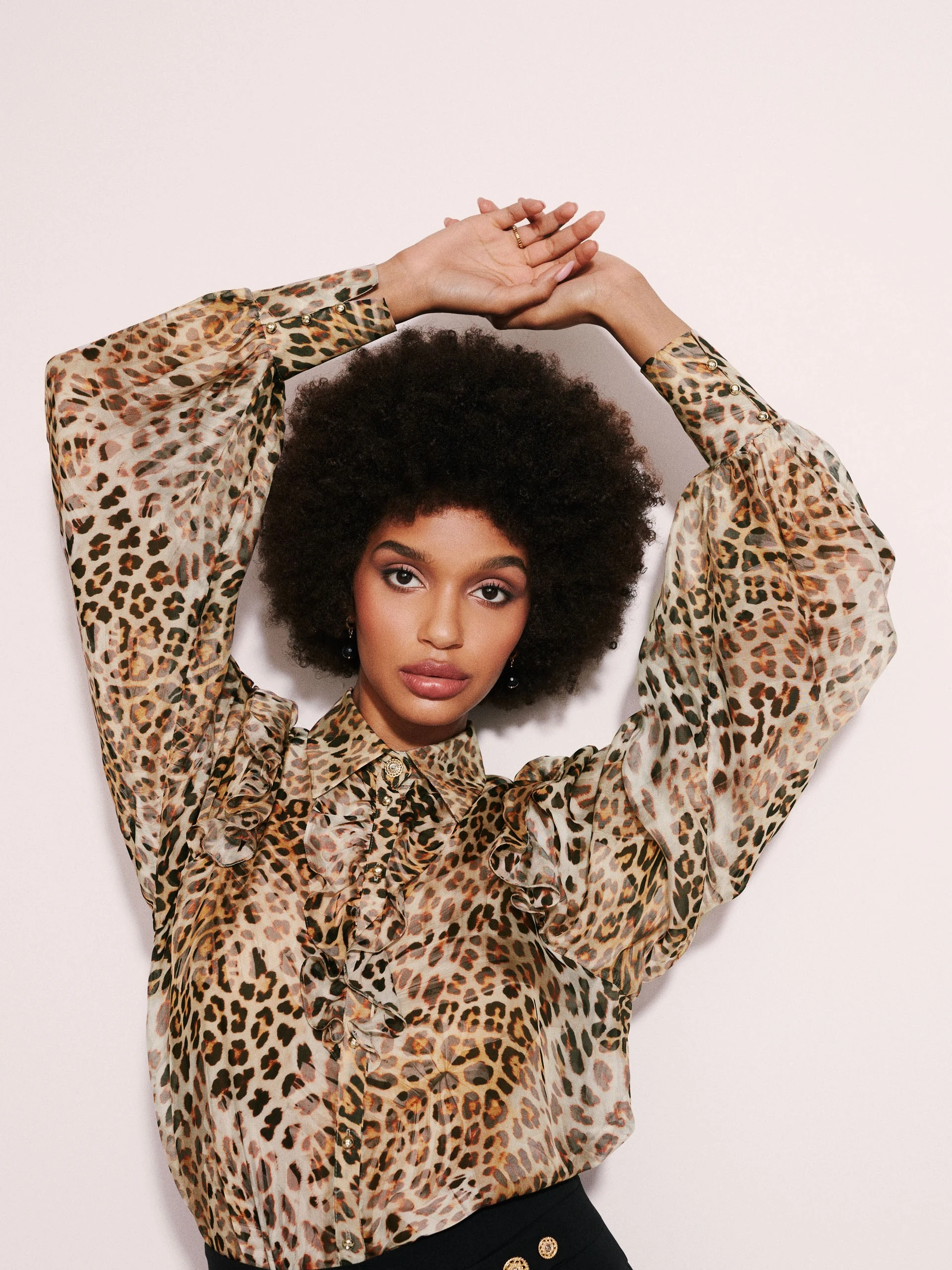 Silk shirt with animal pattern
