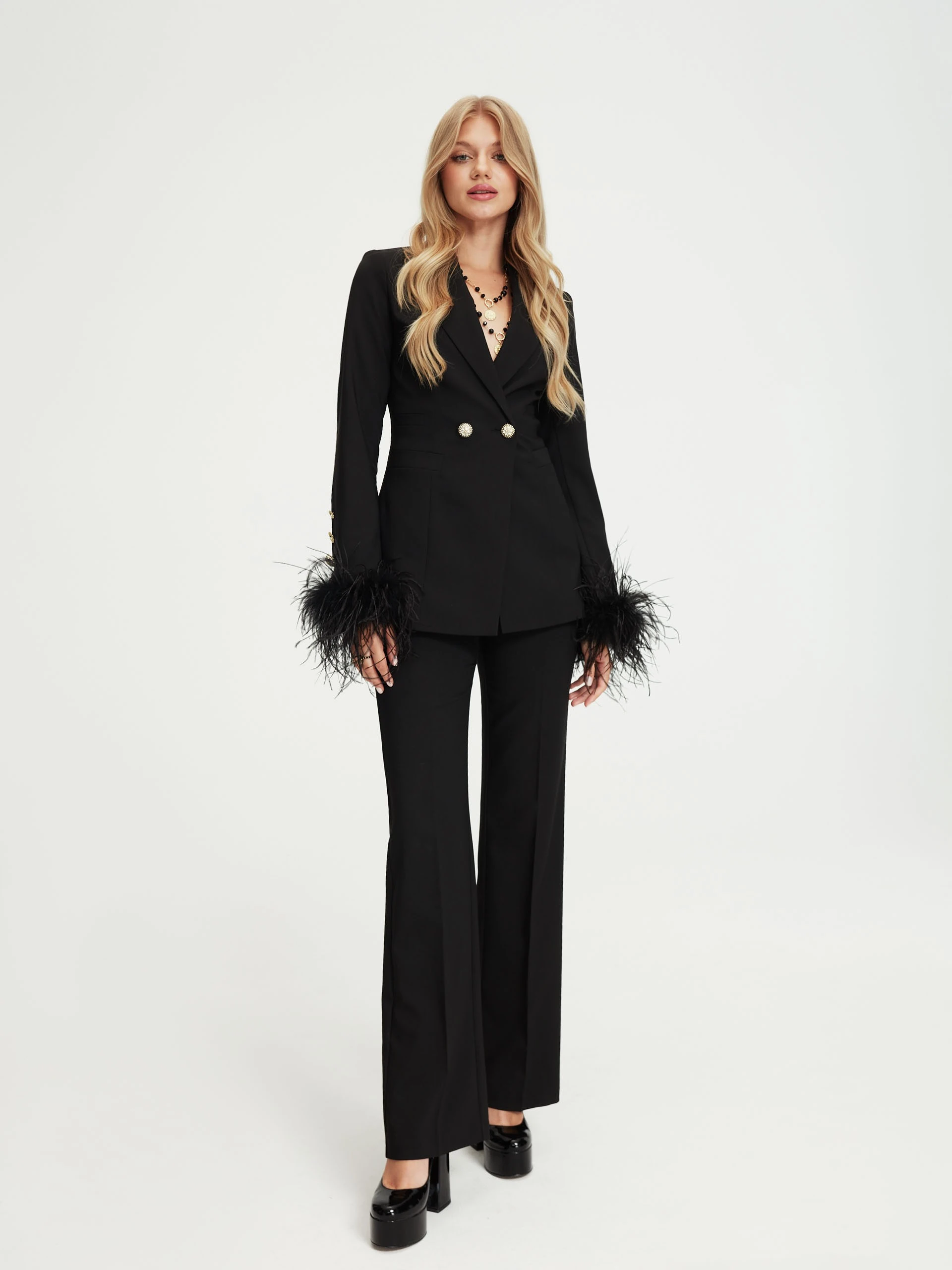 Black pants with wide legs