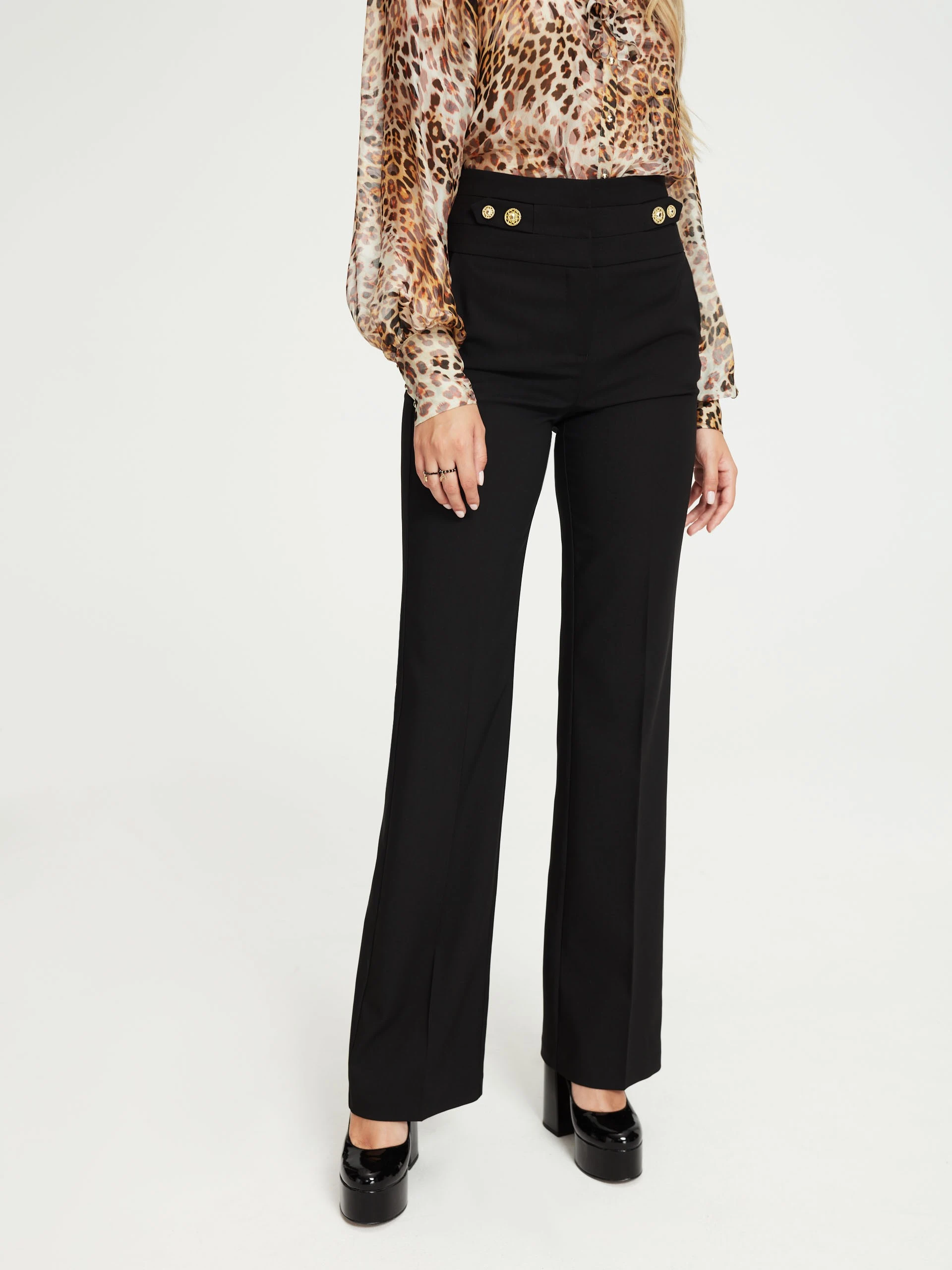 Black pants with wide legs