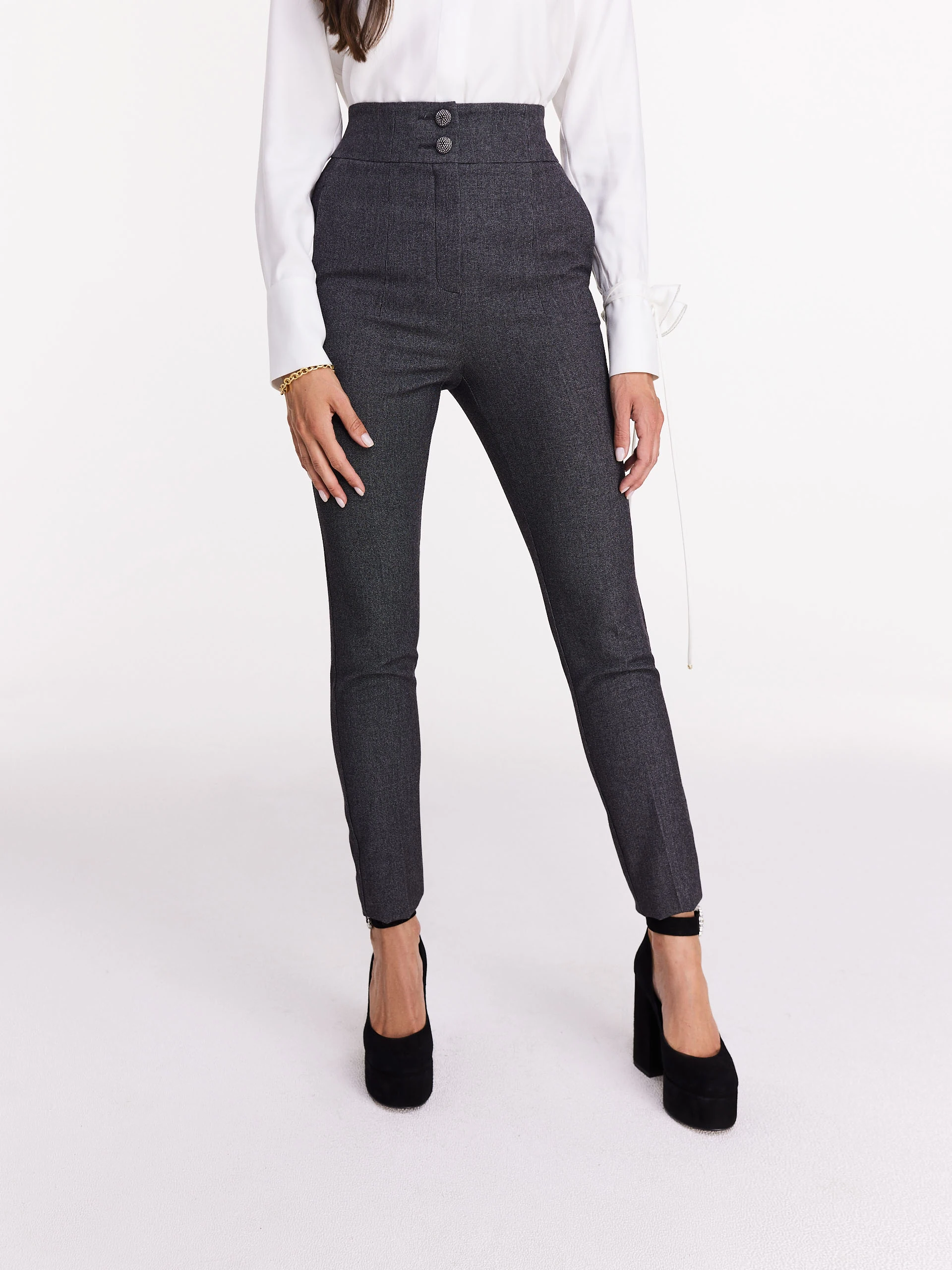 Elegant high-waisted suit pants