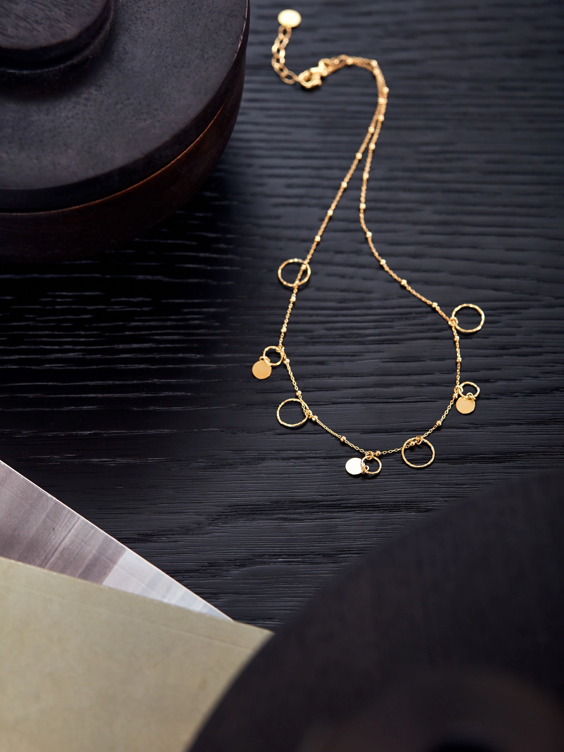 GOLD-PLATED NECKLACE WITH PENDANTS