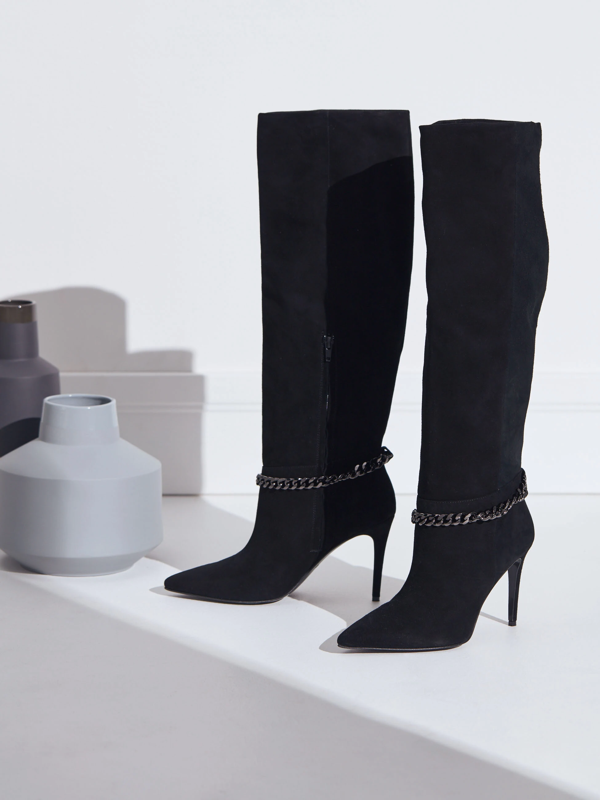 SUEDE STILETTO BOOTS