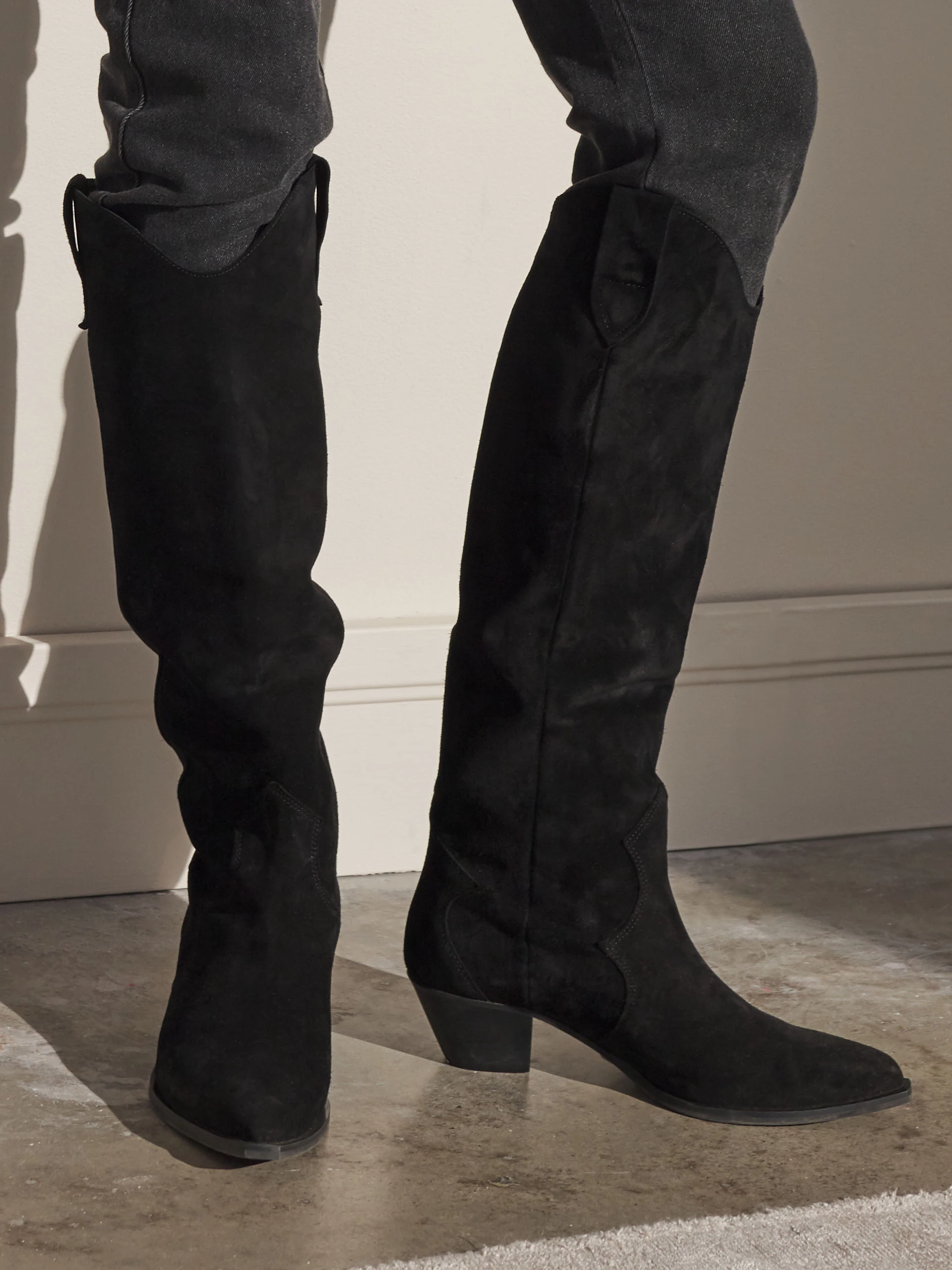 SUEDE COWBOY BOOTS