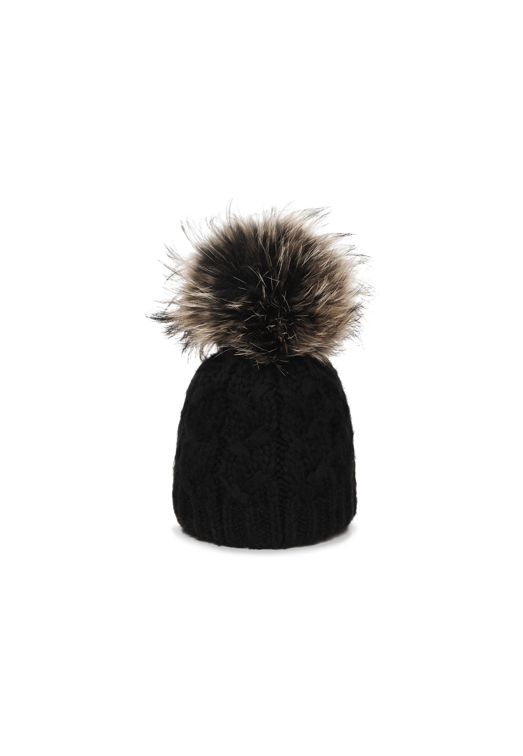 BLACK BEANIE WITH PLAID WEAVE