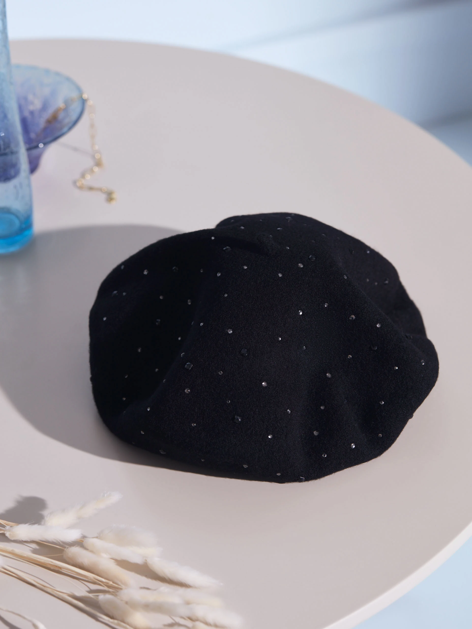 BLACK WOOL BERET