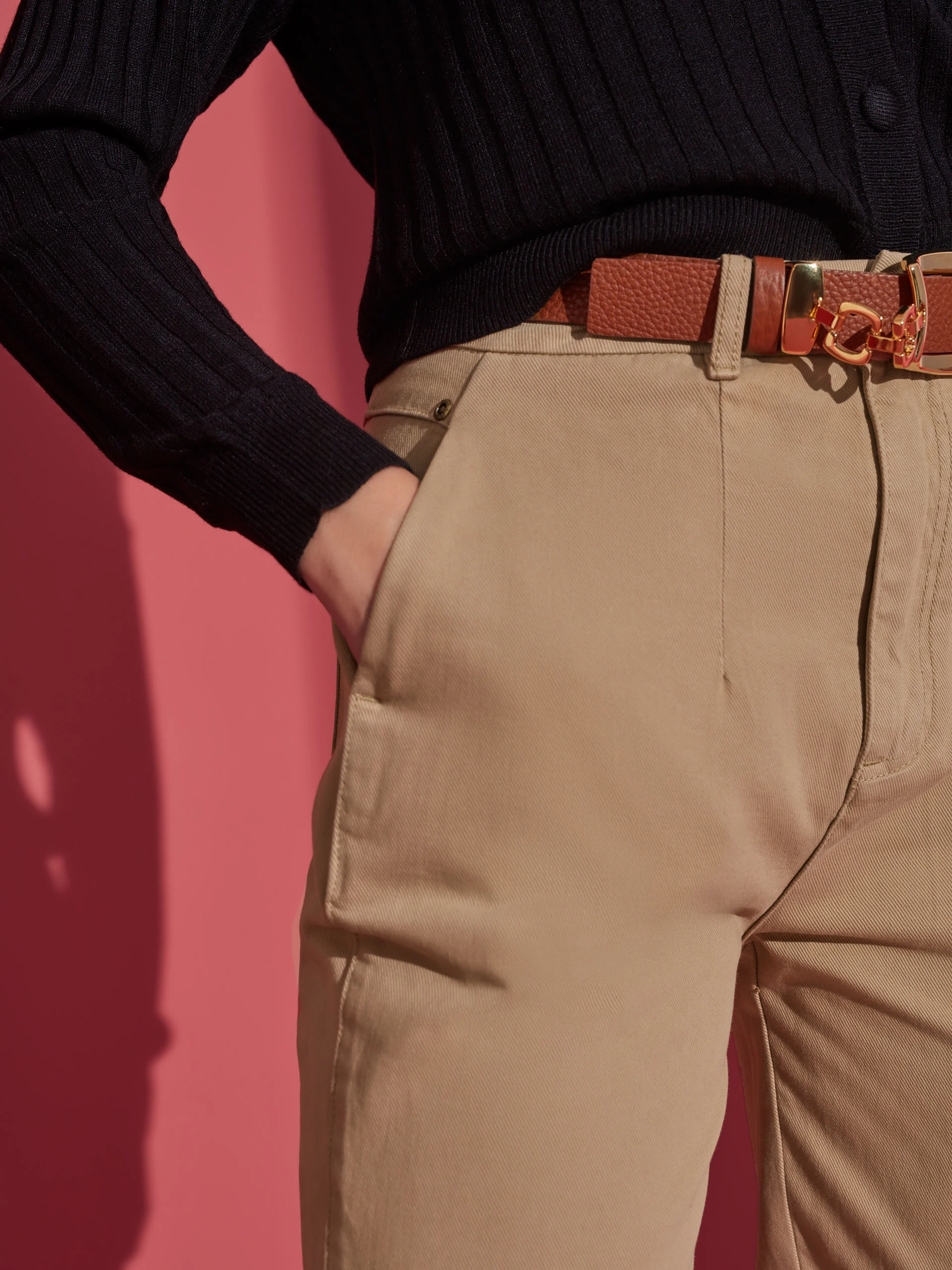 BROWN BELT WITH GOLD BUCKLE
