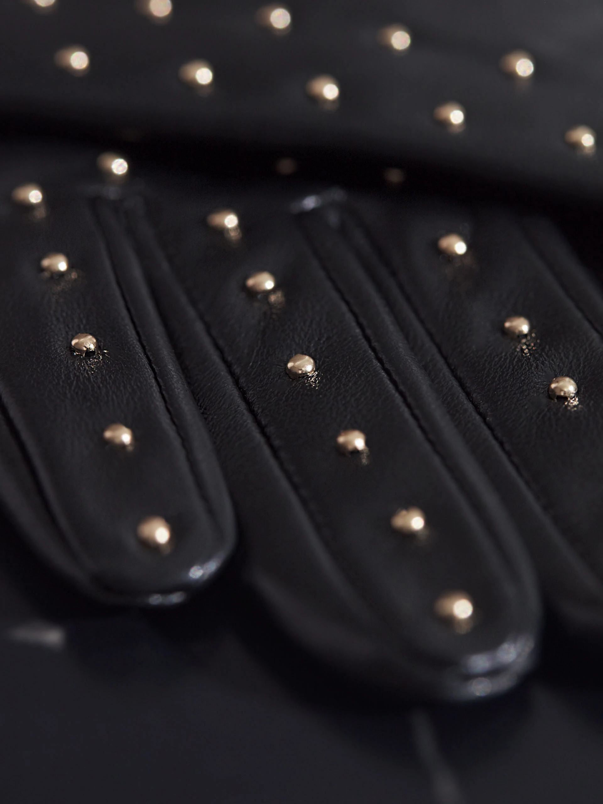 LEATHER GLOVES WITH GOLD ELEMENTS