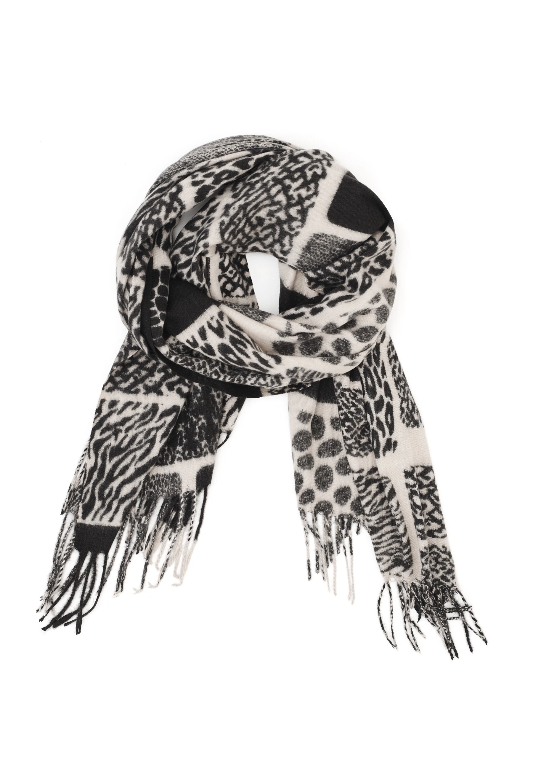 SCARF WITH ANIMAL MOTIFS