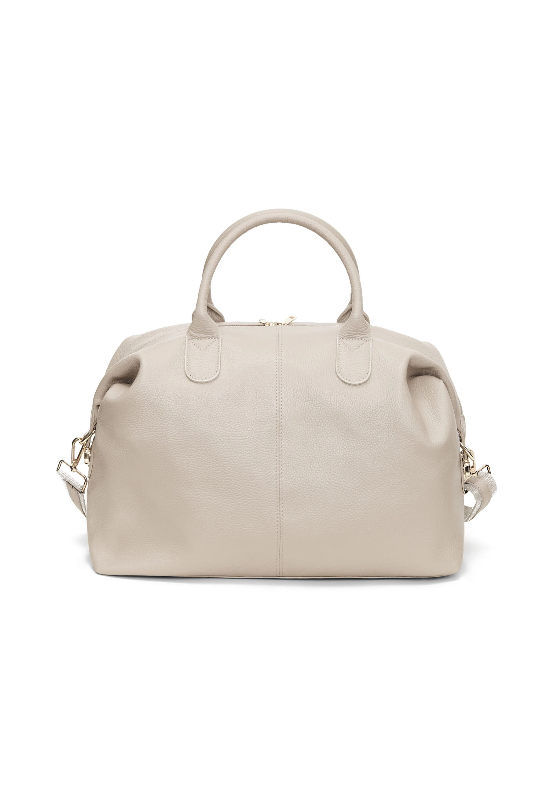 BEIGE LEATHER TRAVEL BAG