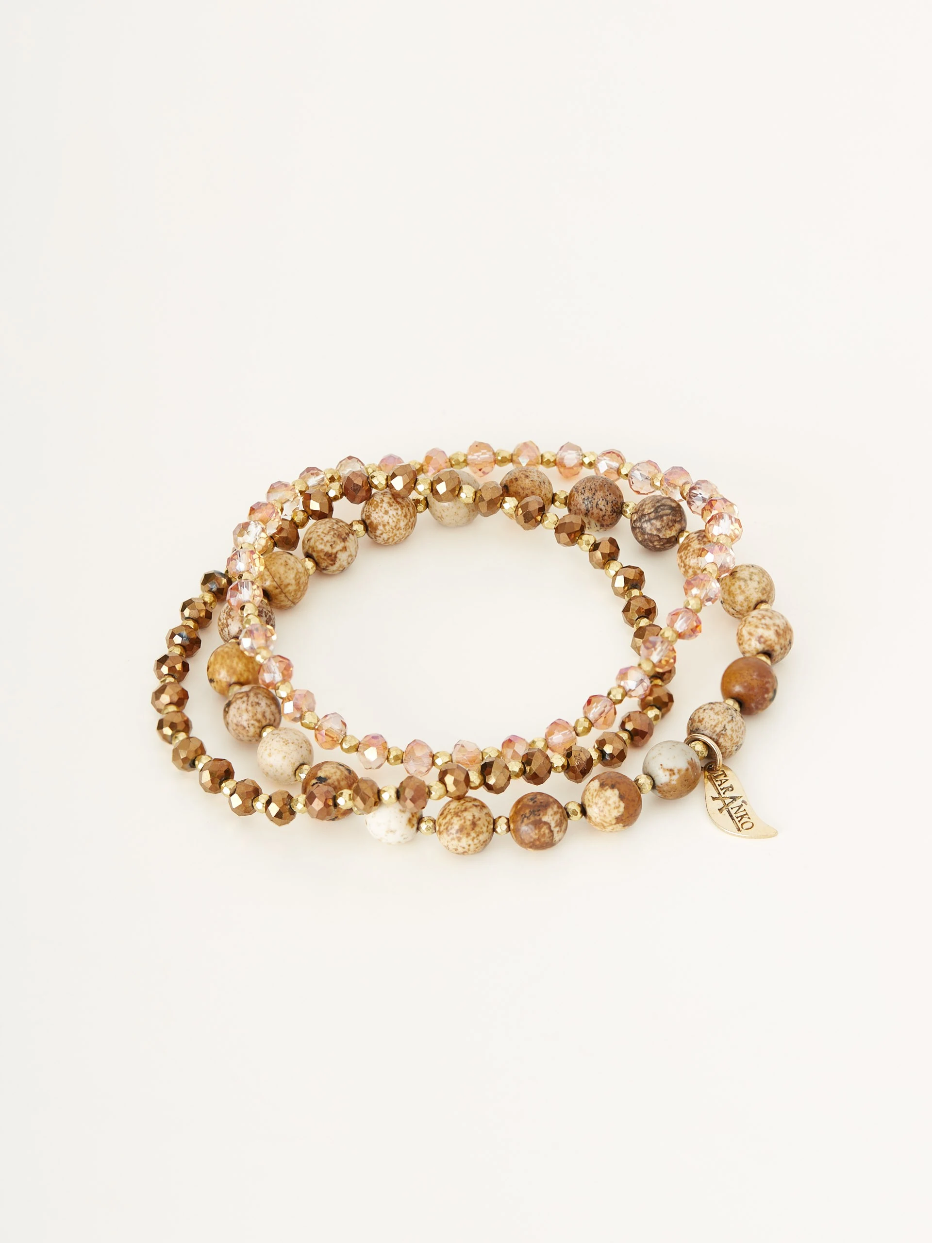 Bracelet set with natural leather