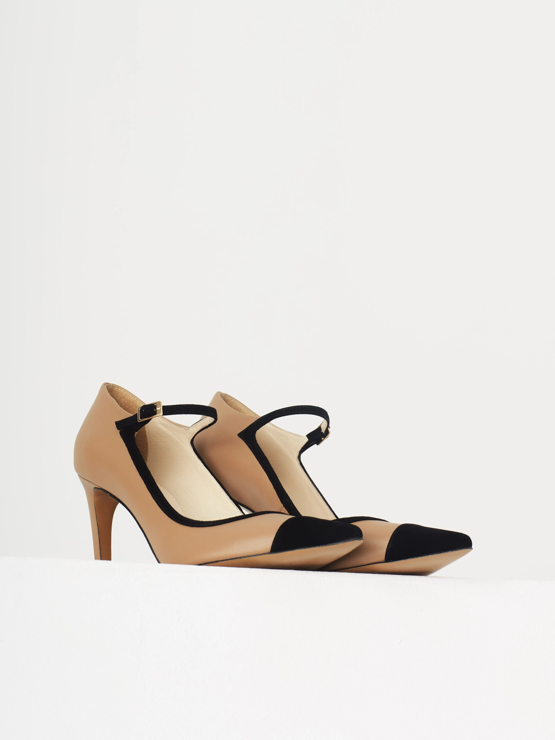 Beige high heels