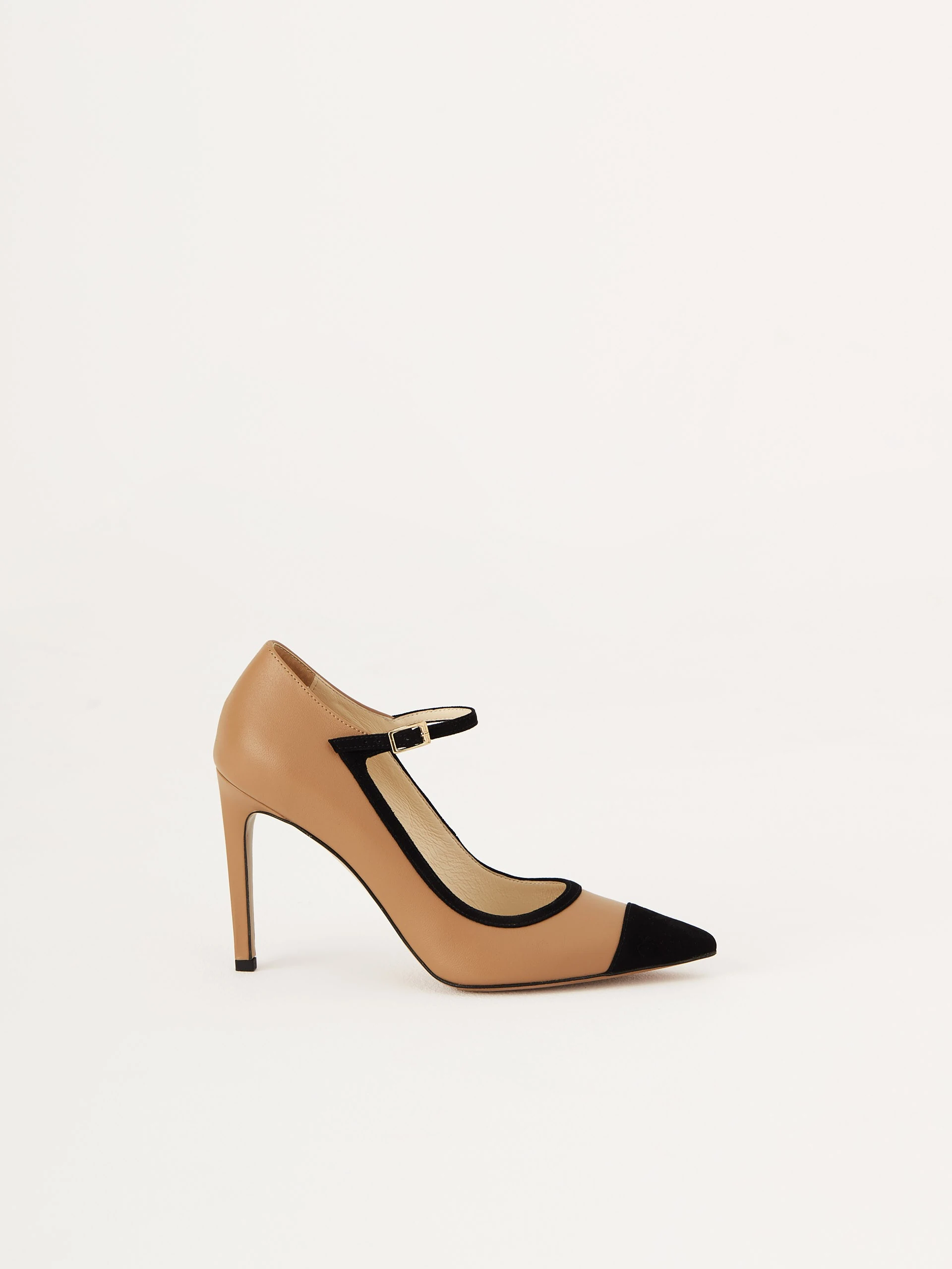 Beige high heels