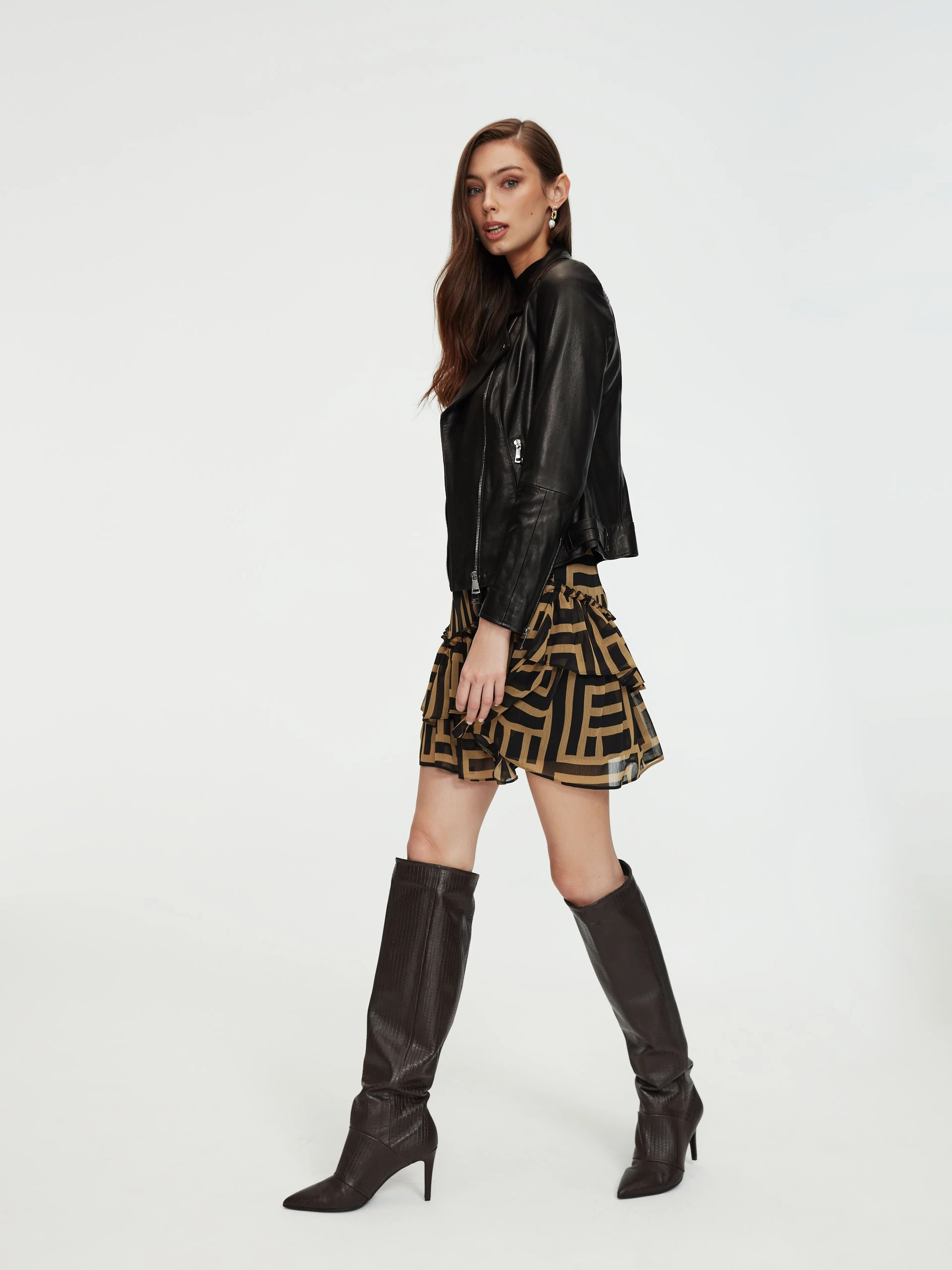 Leather high boots