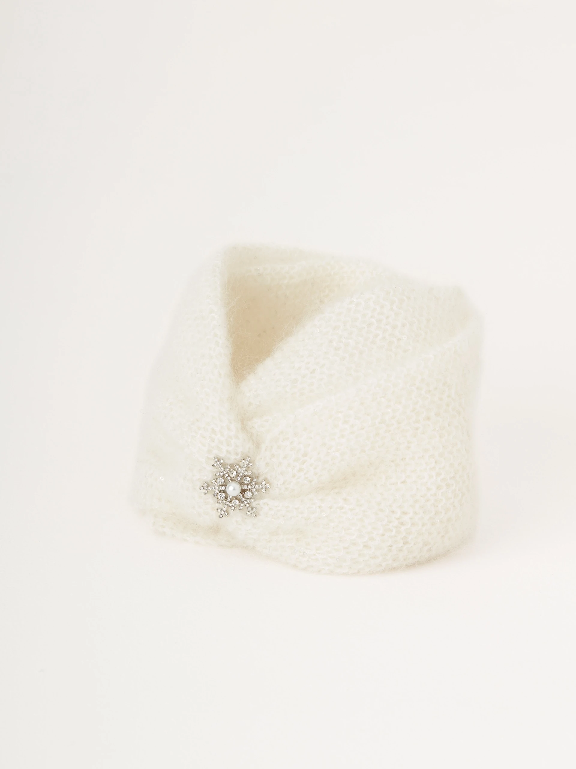 Fluffy cream-colored headband