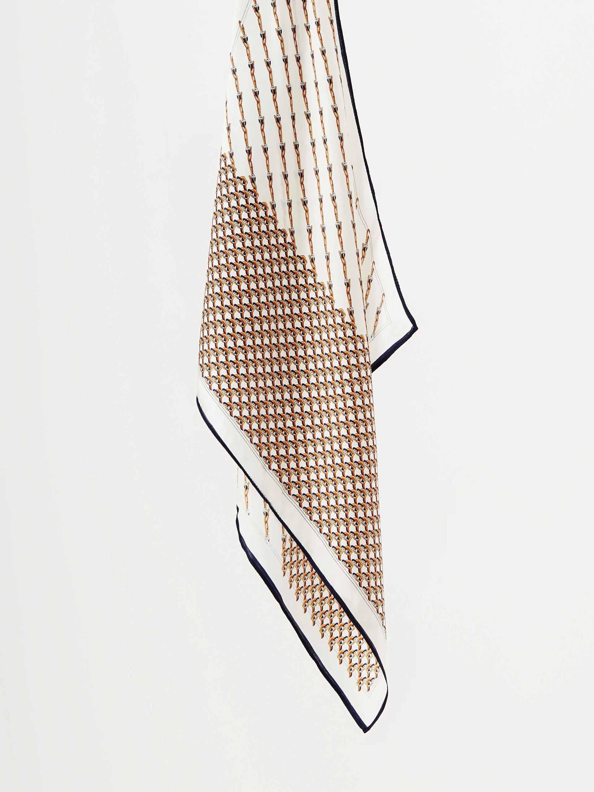 Silk neckerchief with chain print