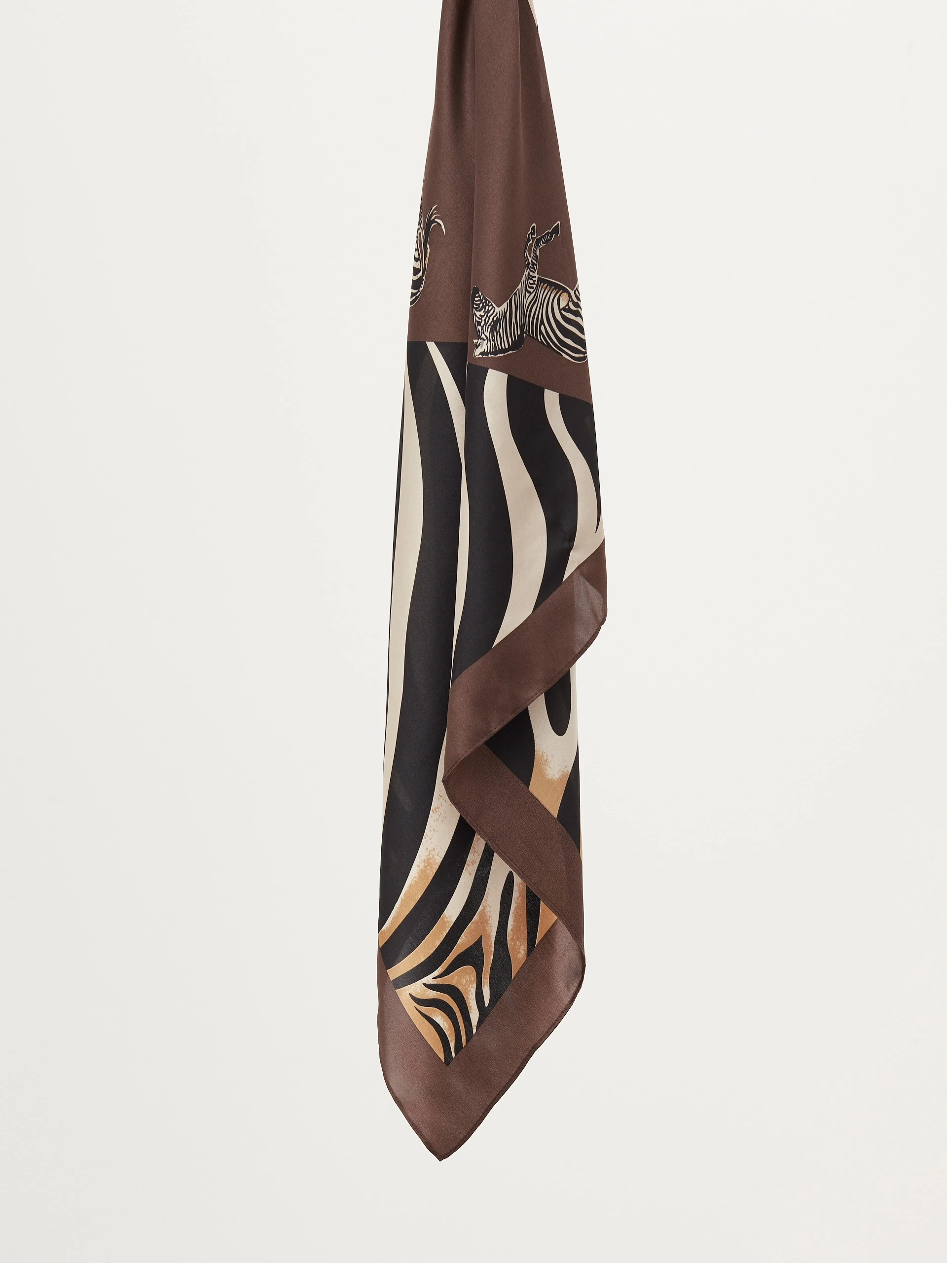 Silk neckerchief in zebra pattern