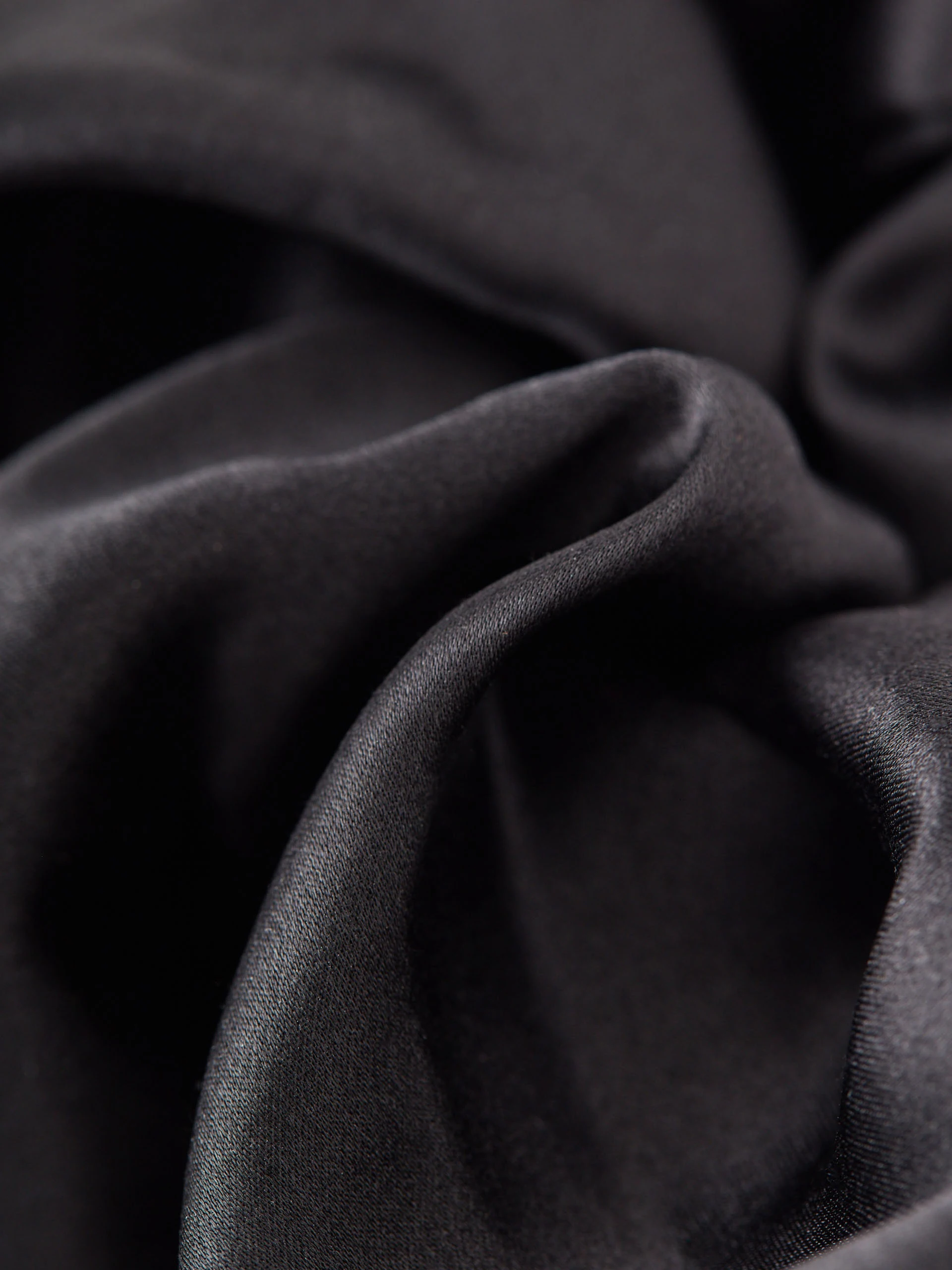 Black silk hair scrunchie