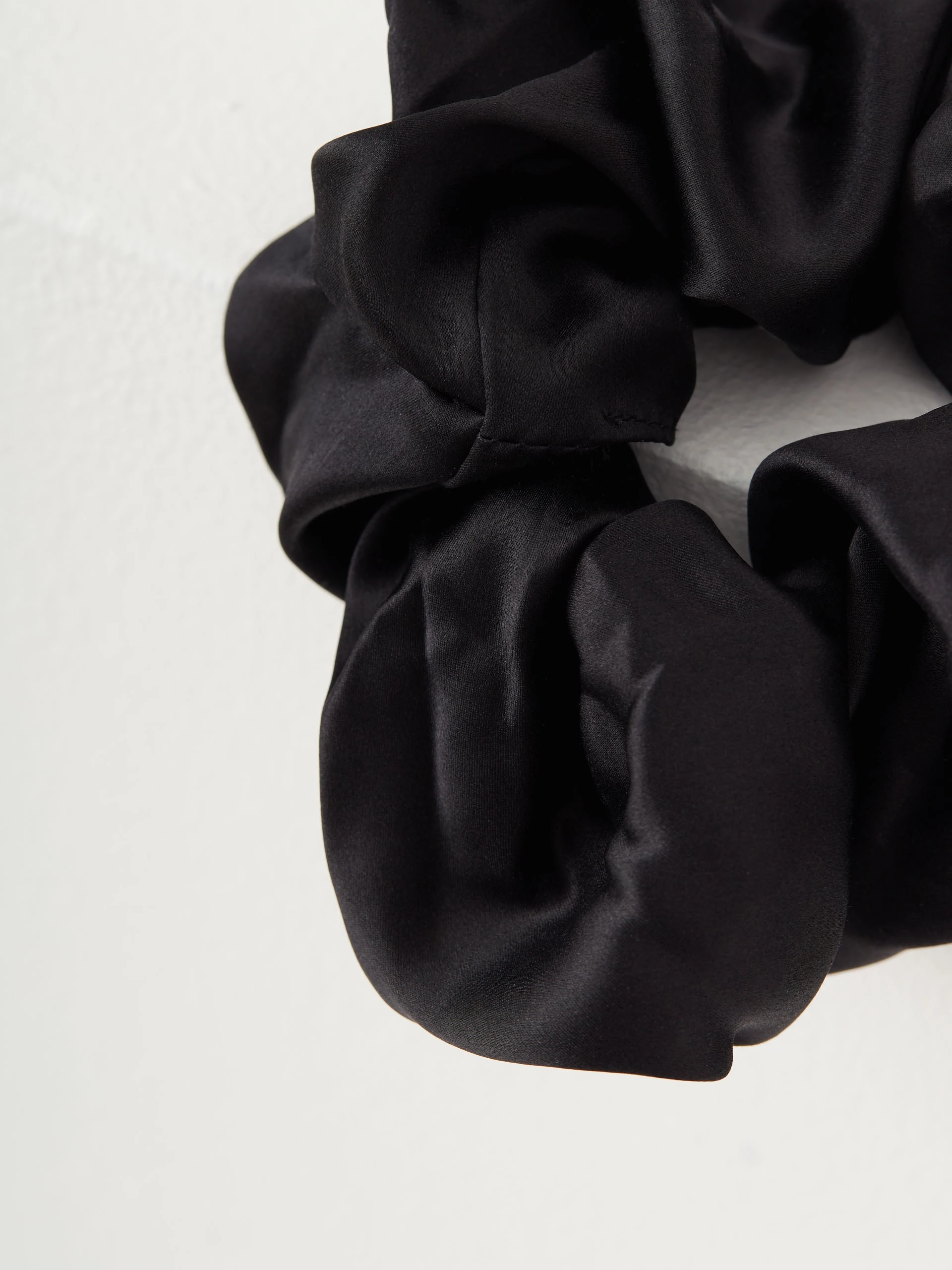 Black silk hair scrunchie