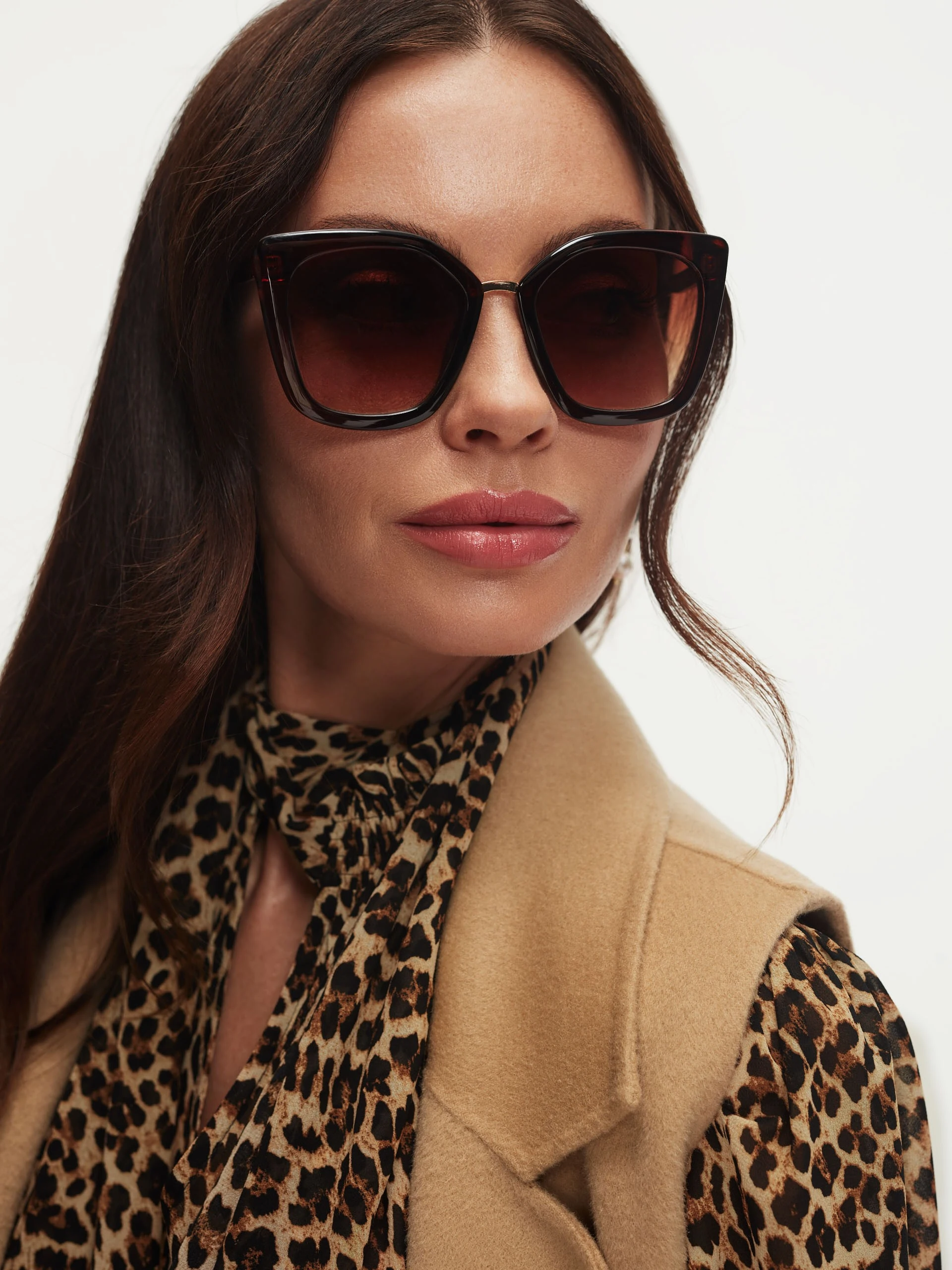 Brown sunglasses in cat-eye shape