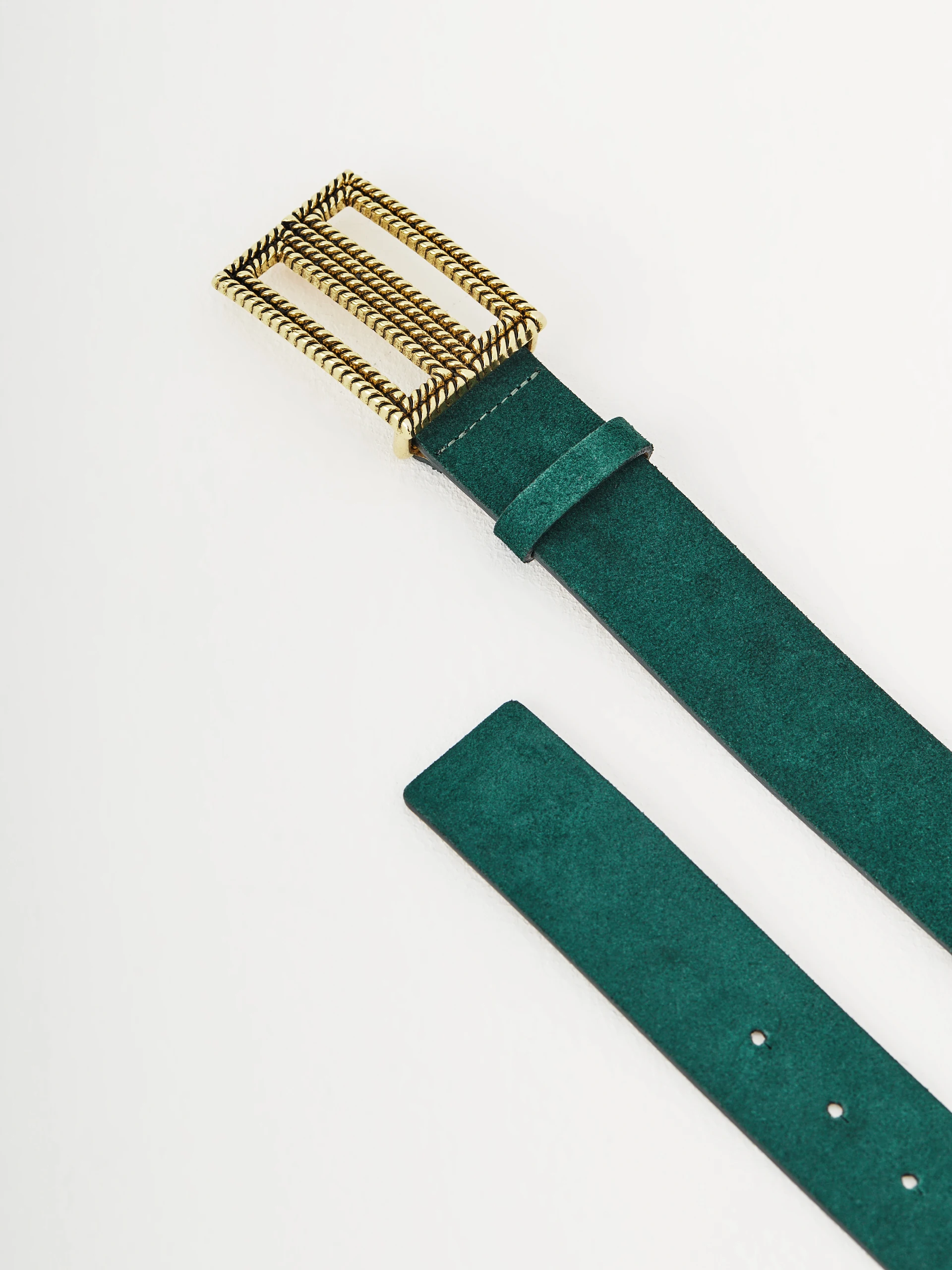 Green leather belt