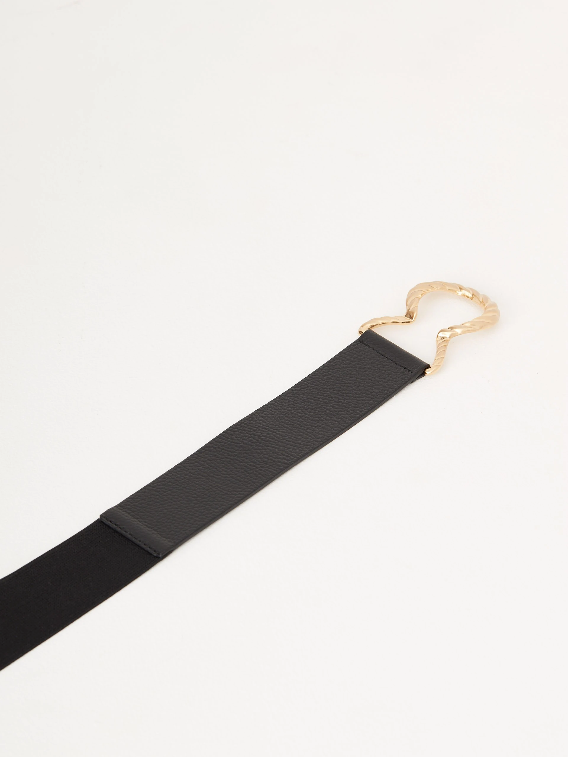 Black belt with woven buckle