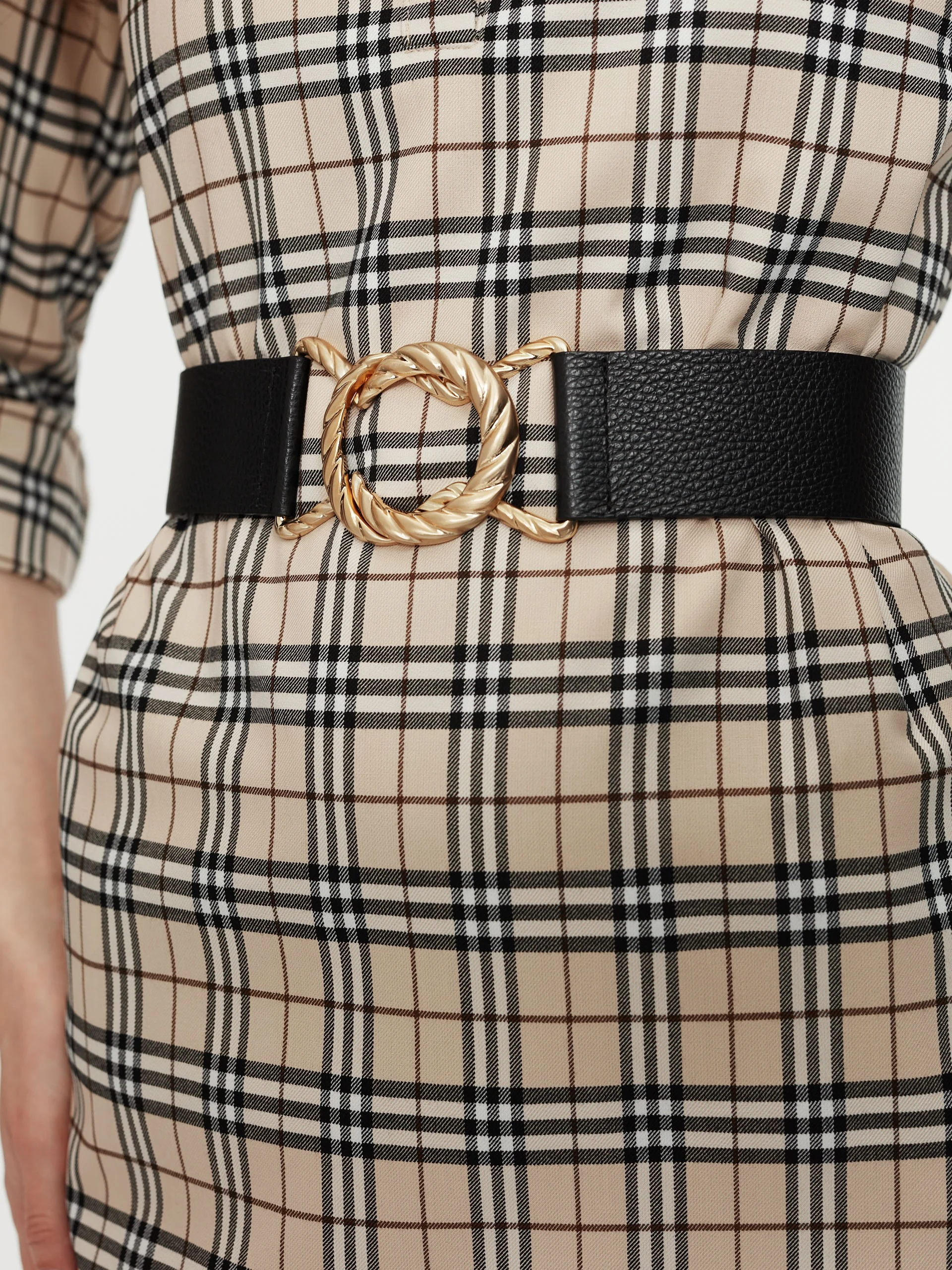 Black belt with woven buckle