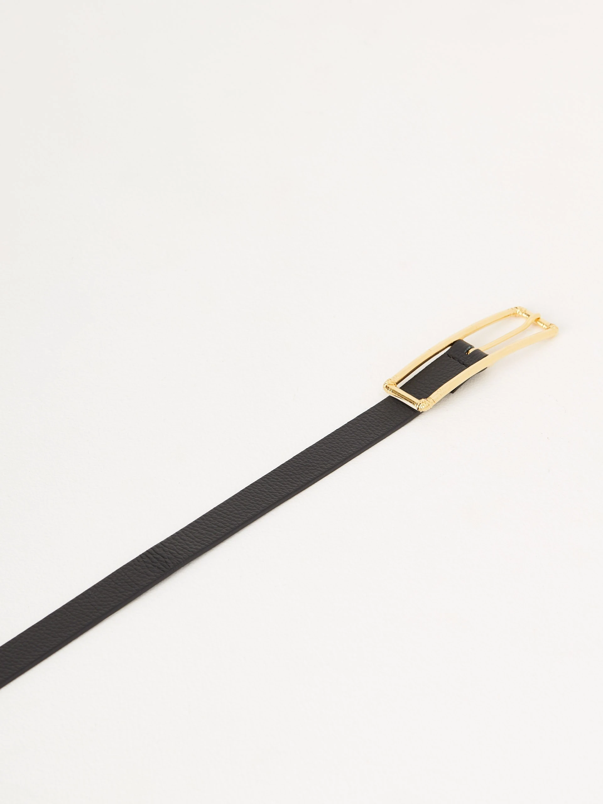 Black thin leather belt