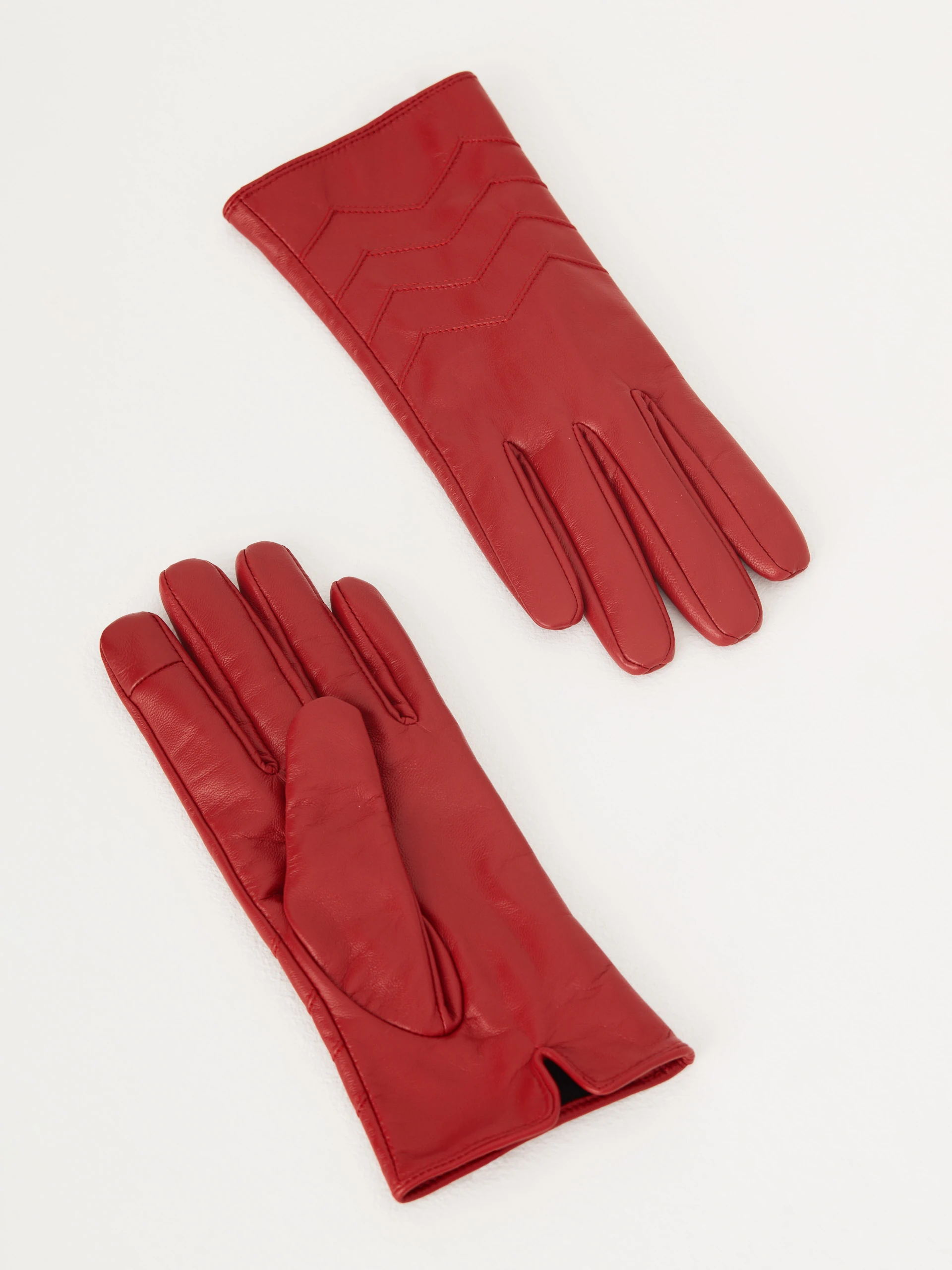 Red leather gloves
