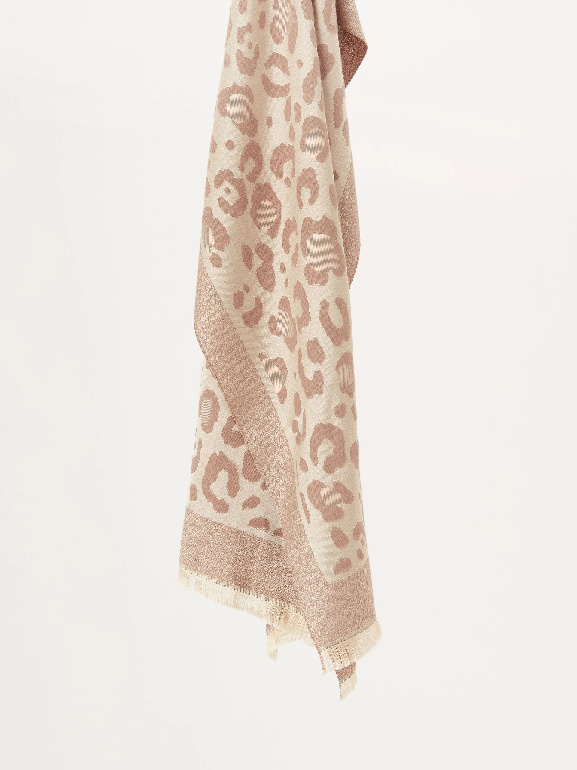 Beige animal pattern scarf