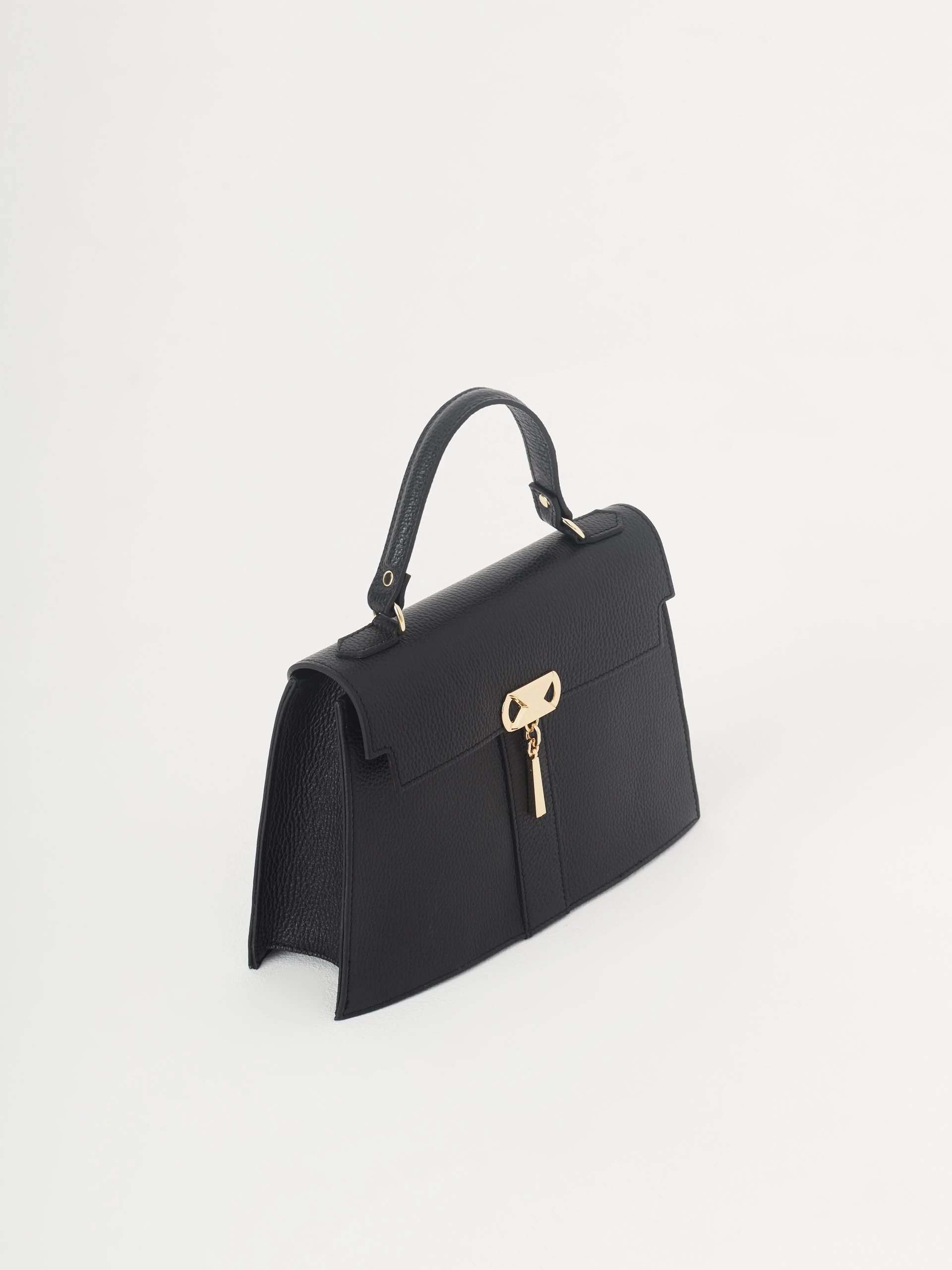 Black leather hand bag