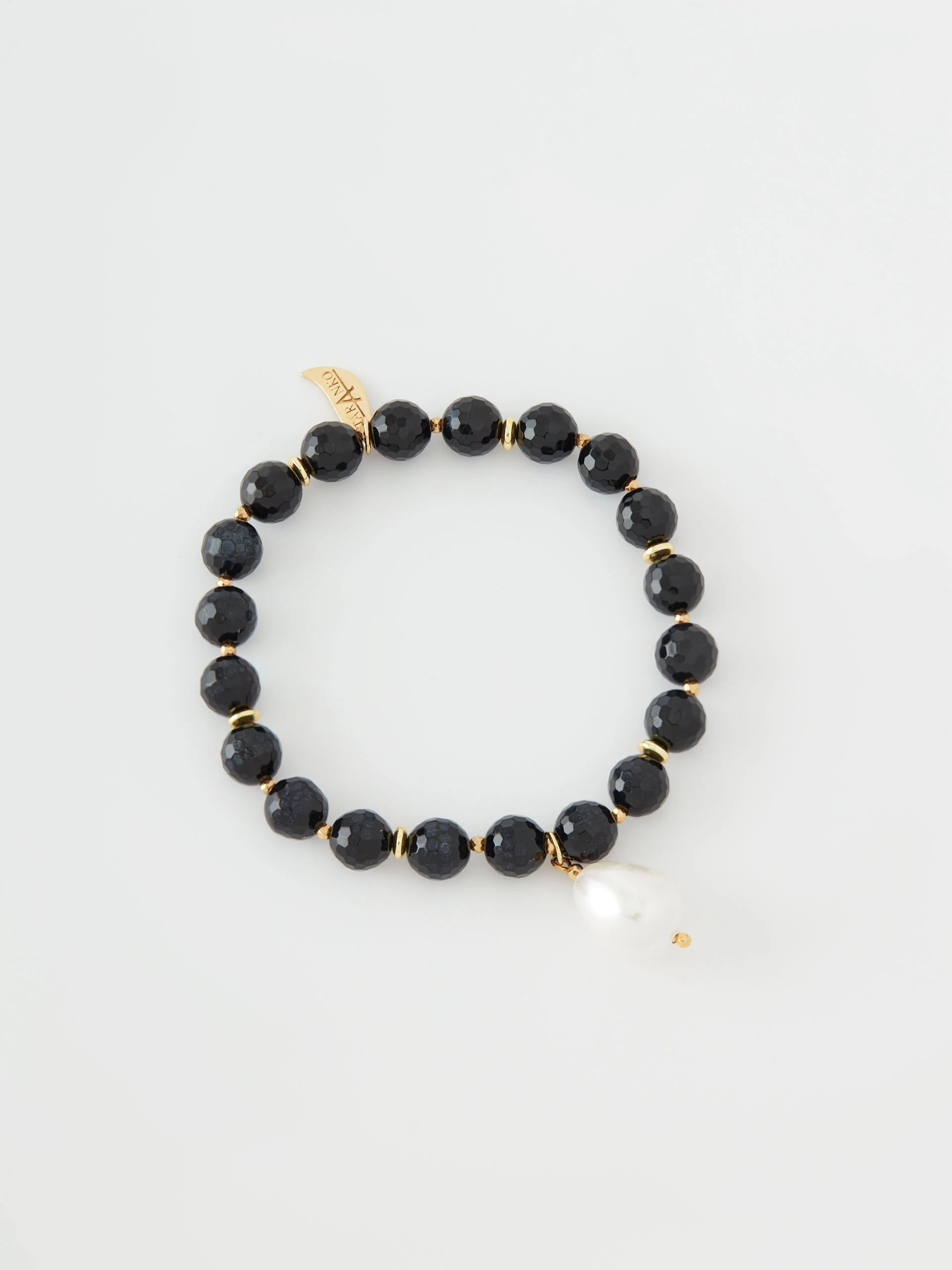 Bracelet with onyx, hematite and pearl Majorca