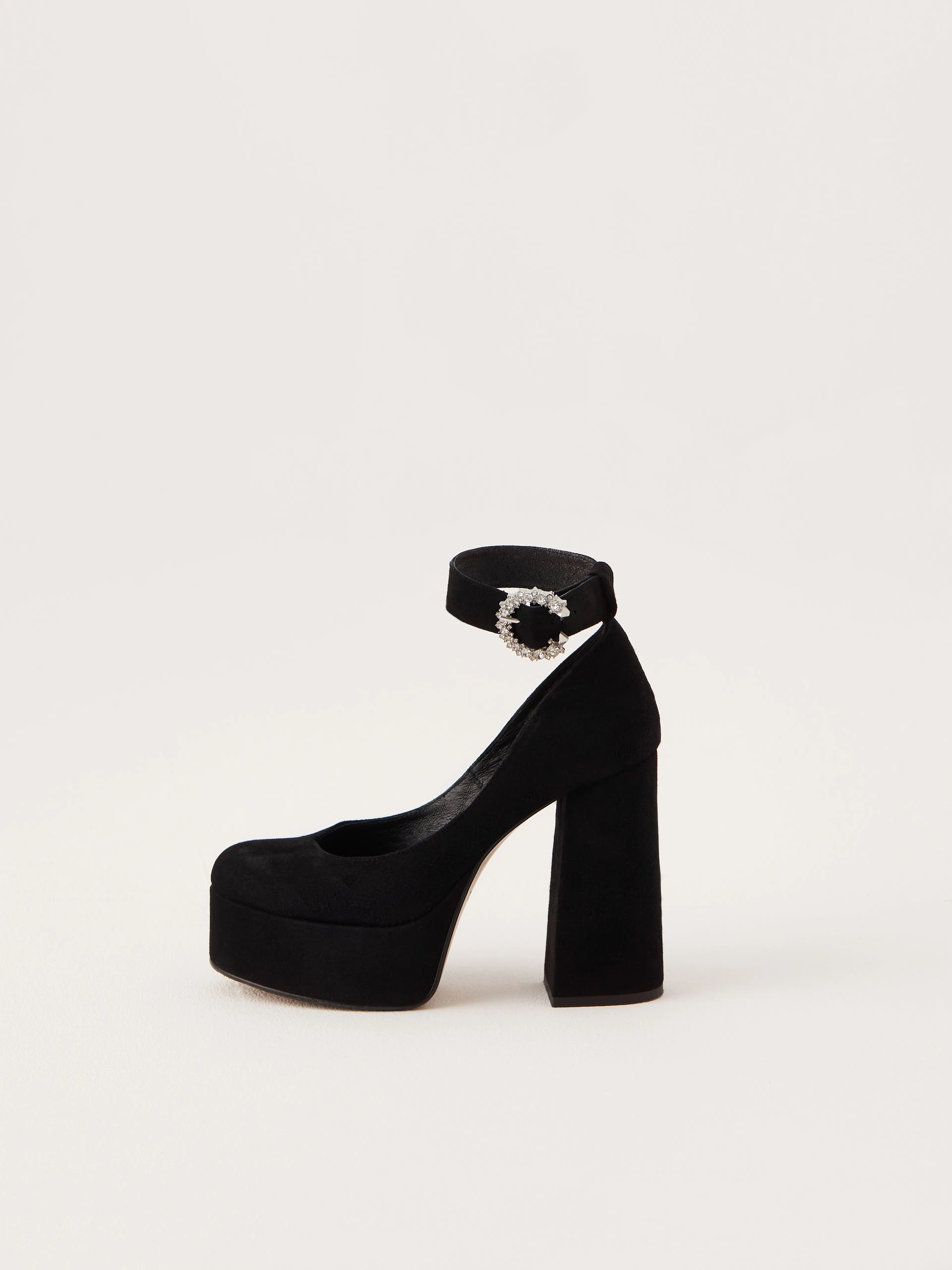 Black leather platform shoes
