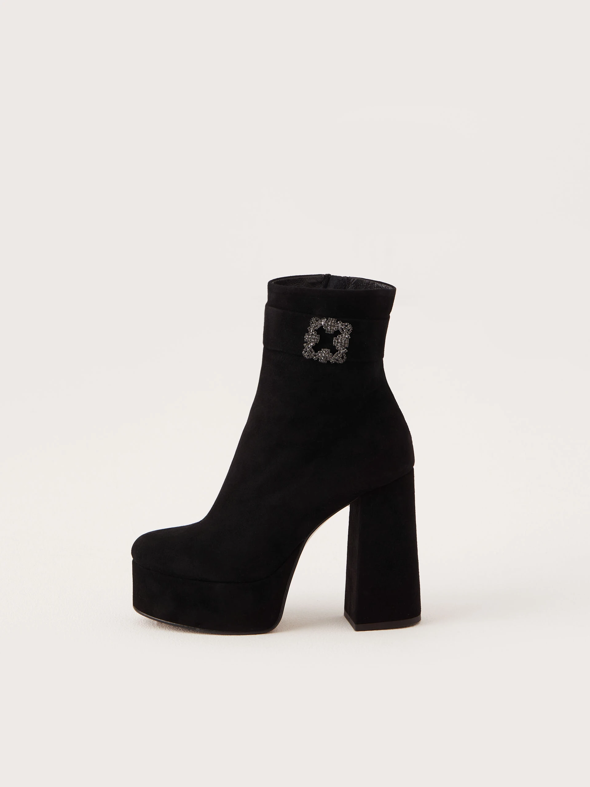 Limited black leather platform boots