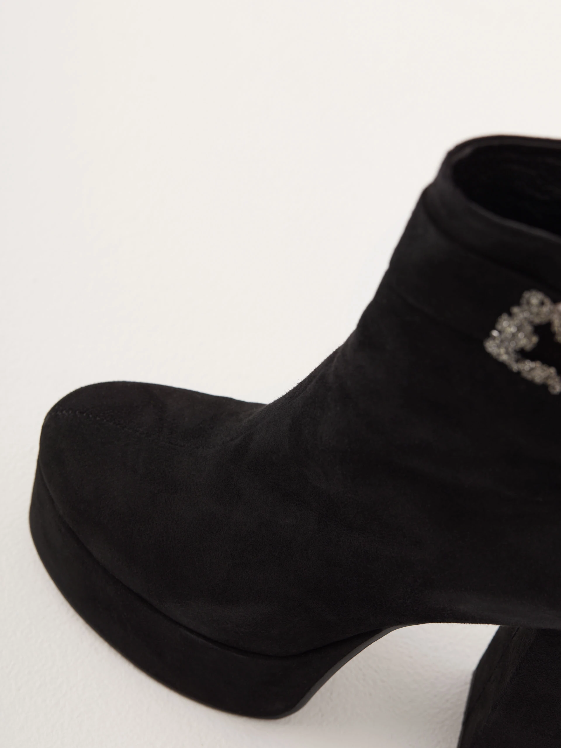 Limited black leather platform boots