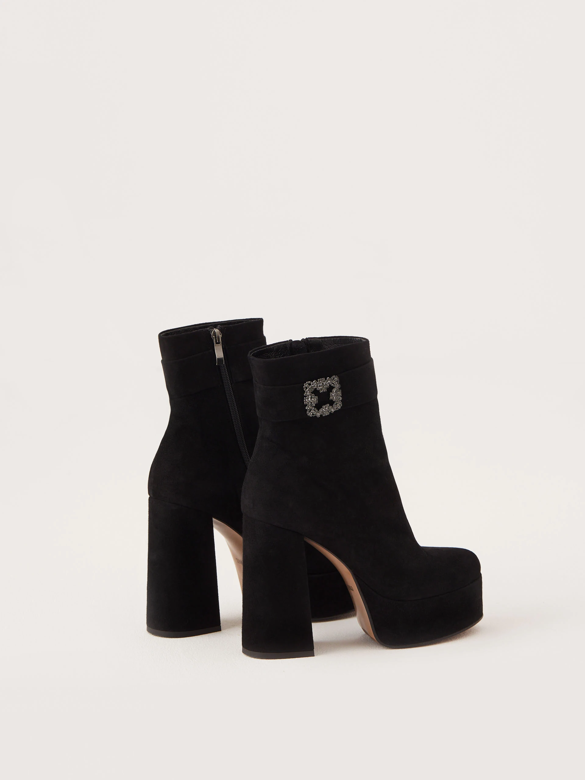 Limited black leather platform boots