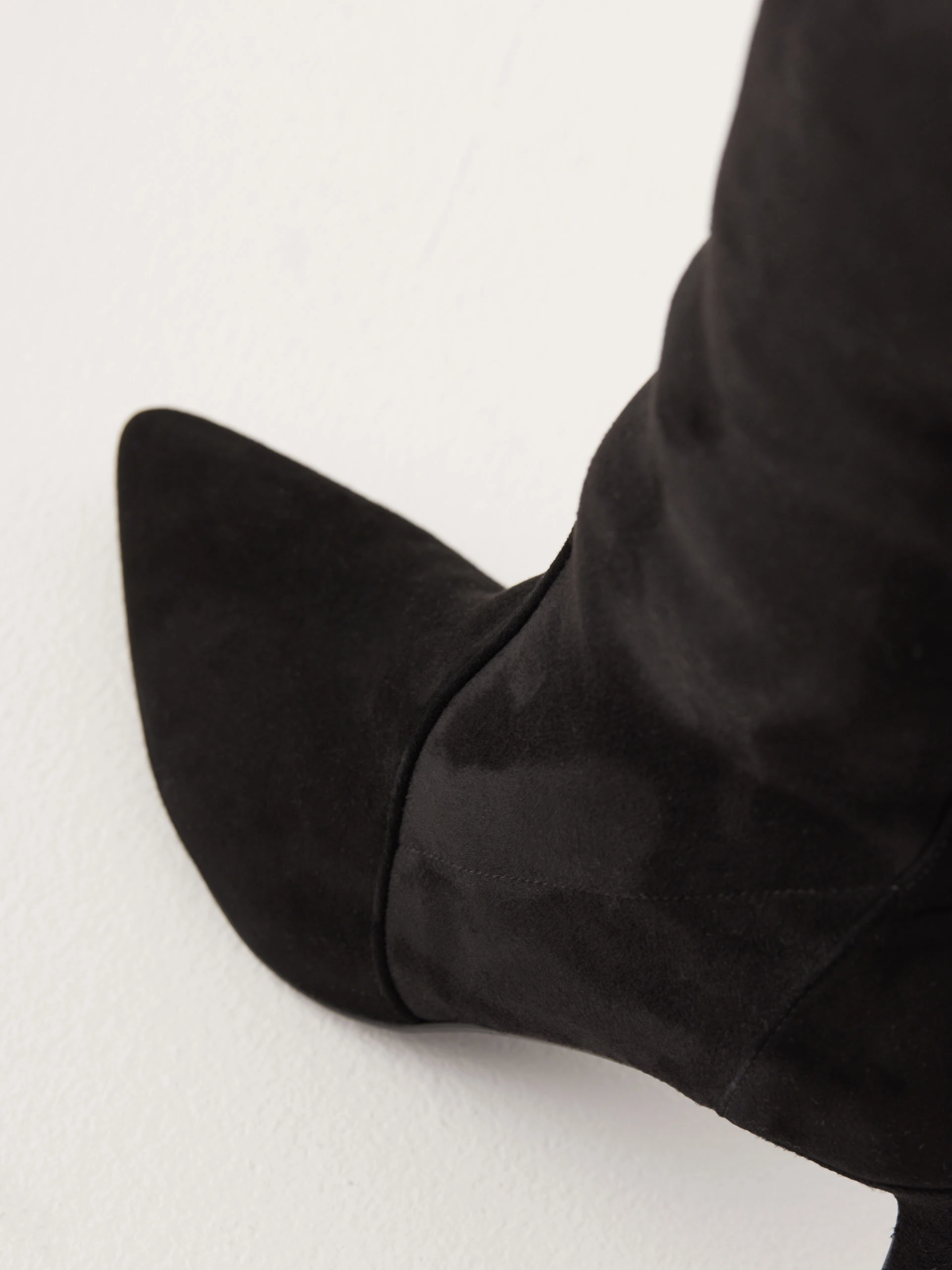 Black leather over-the-knee boots