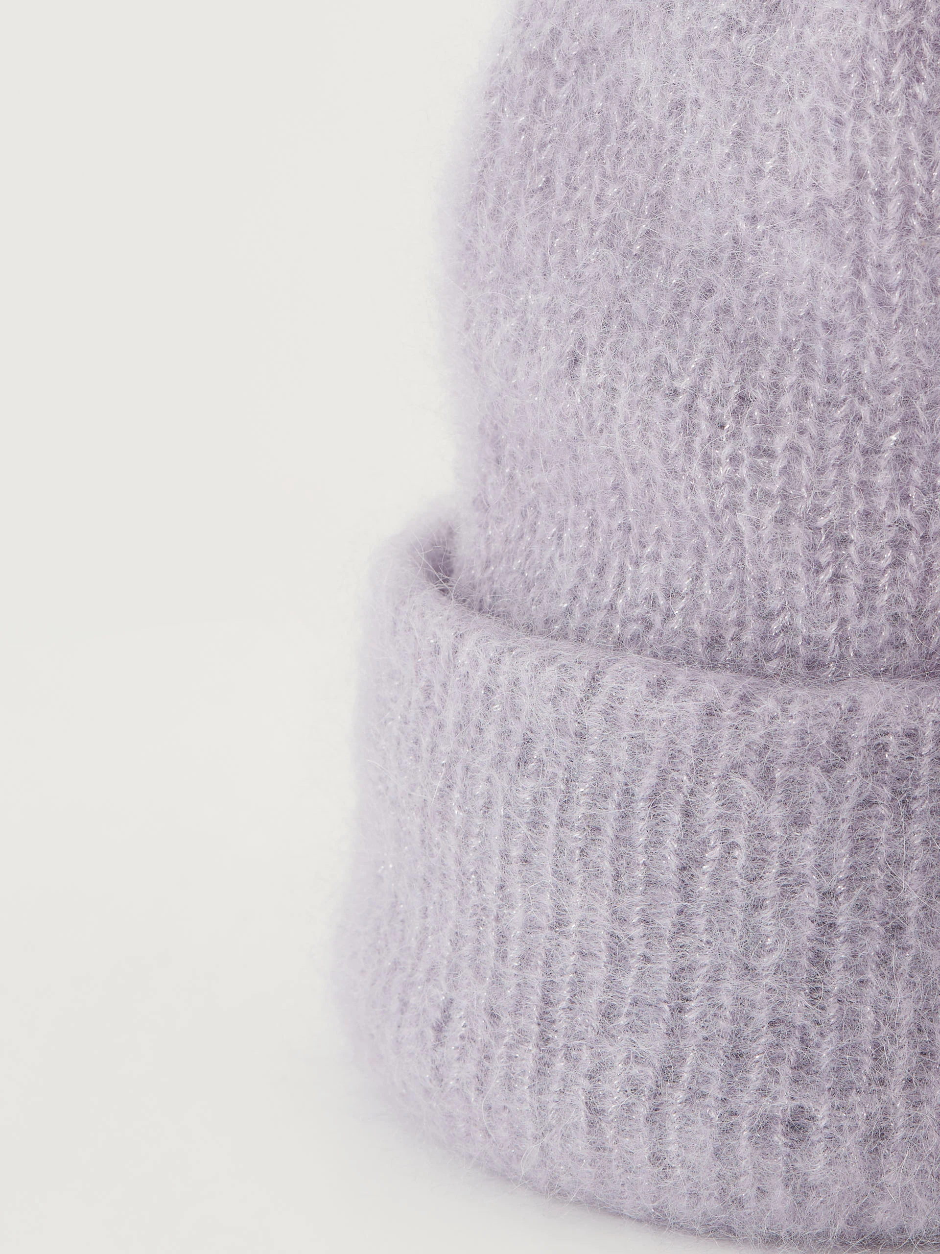 Purple cap made of soft mohair