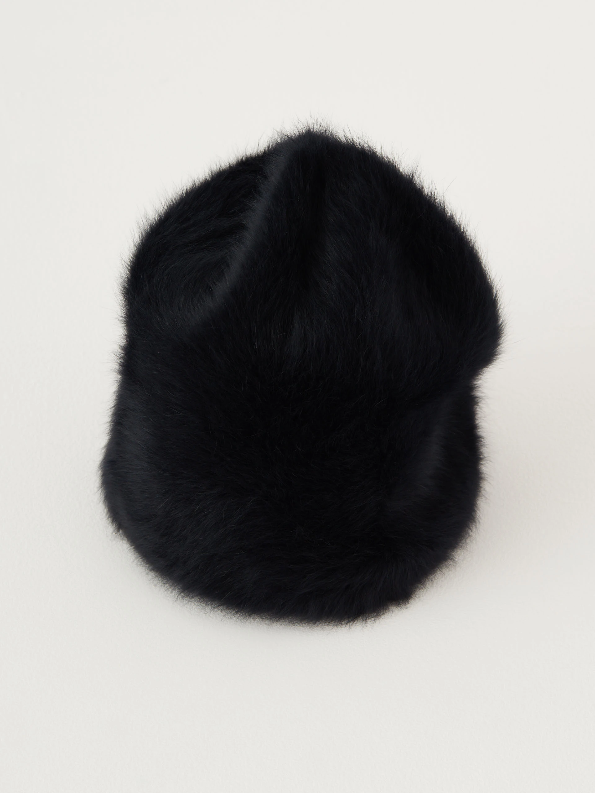 Black angora hat