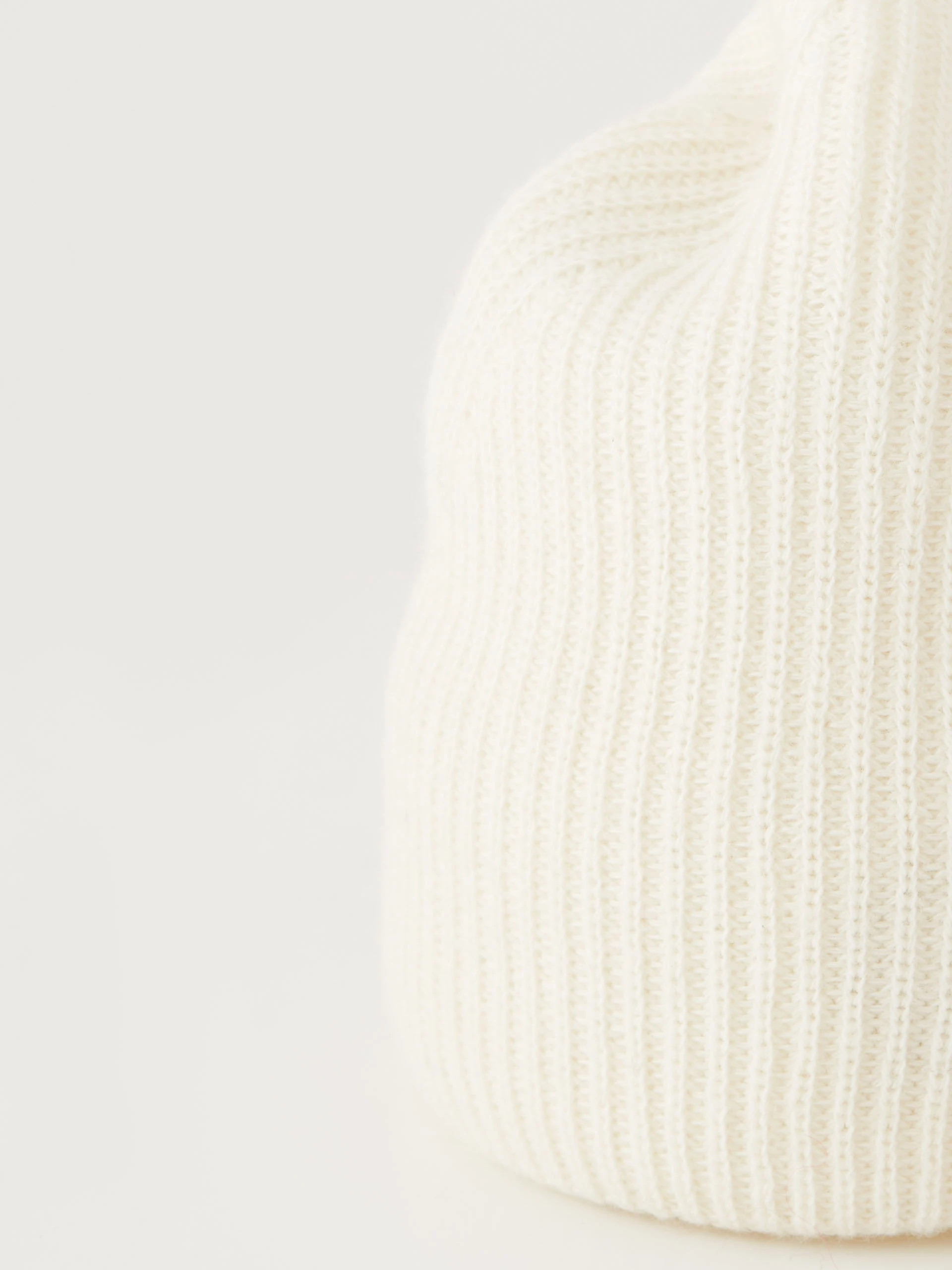 Cream simple beanie hat