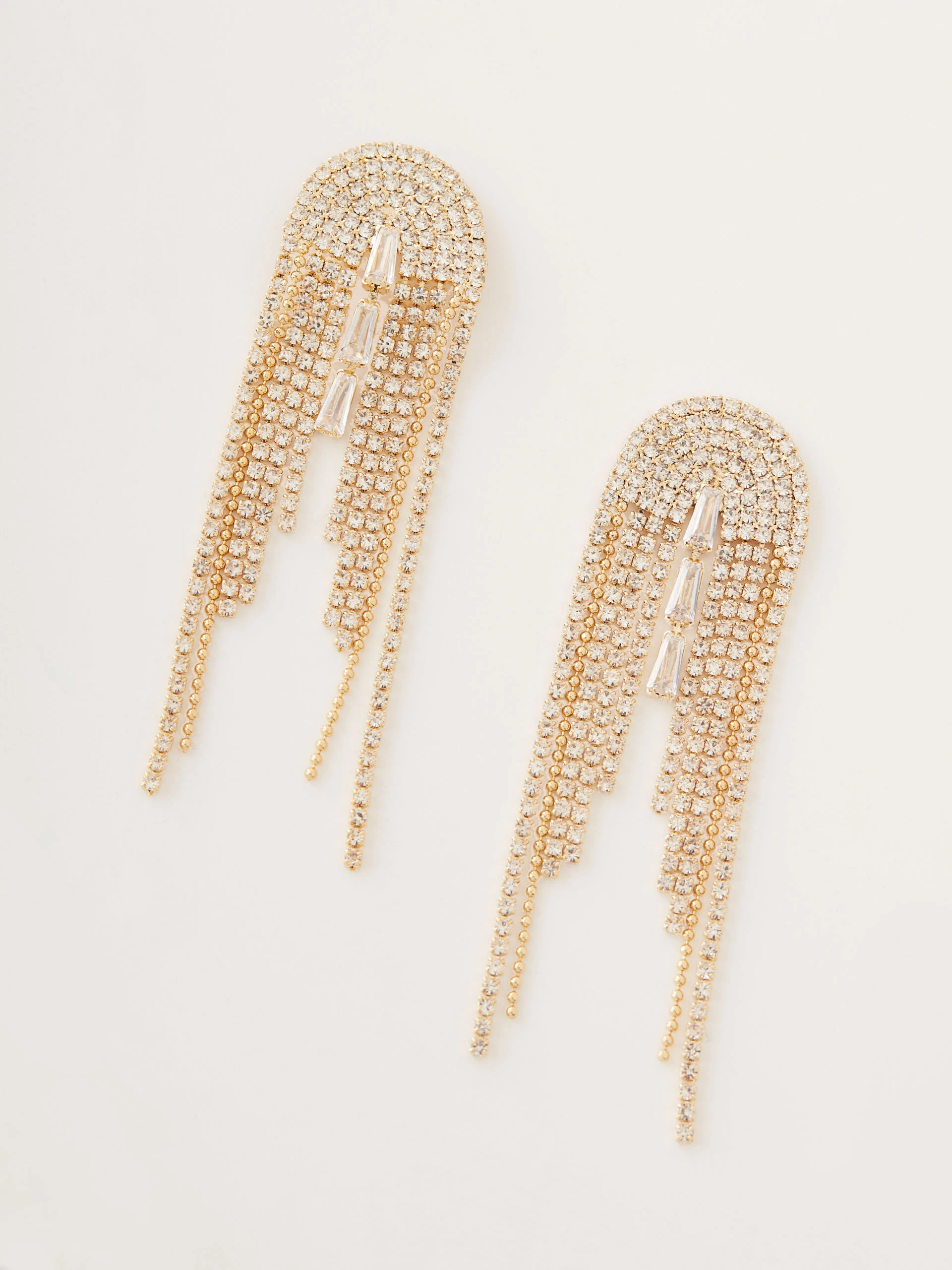 Copper earrings with a cascading form