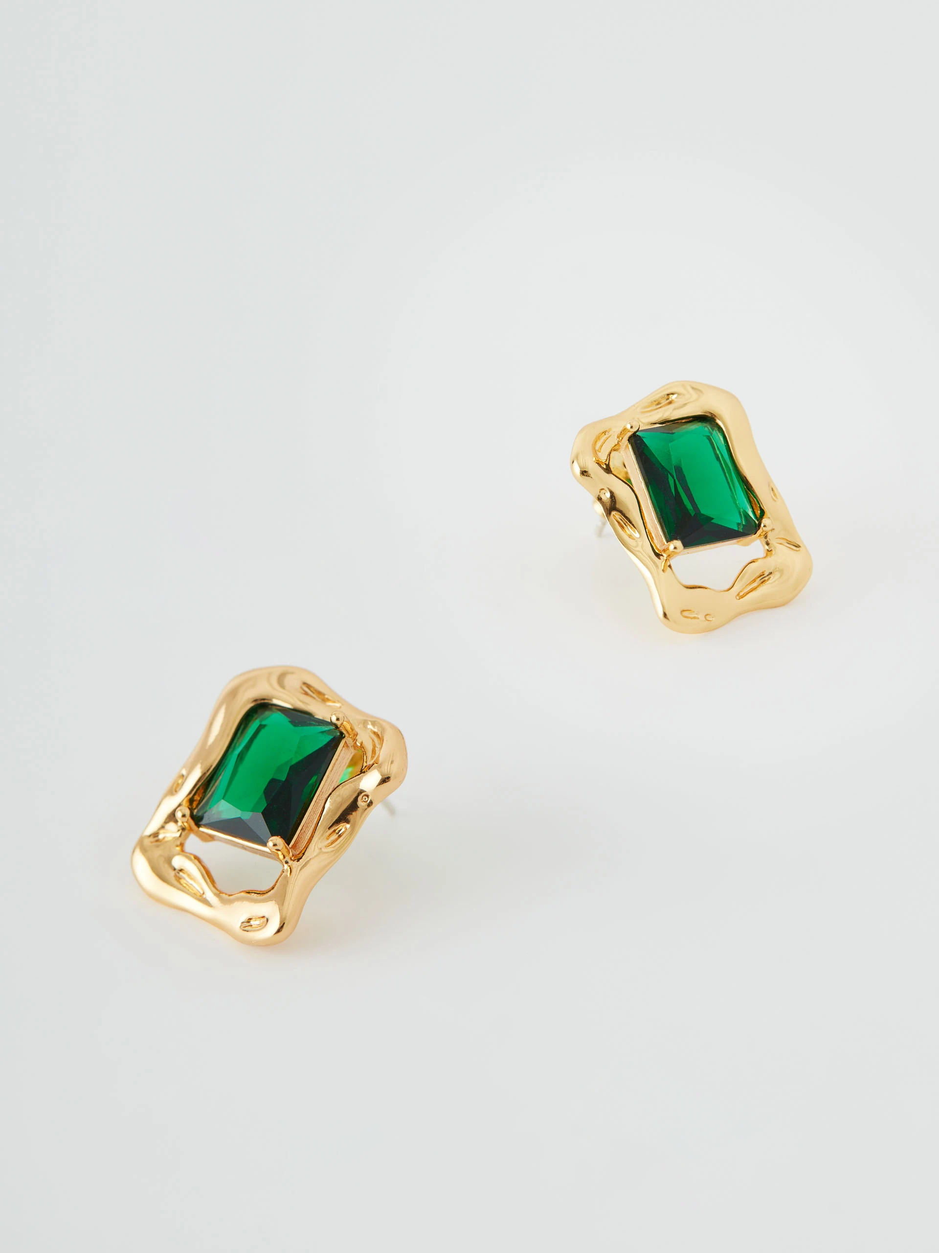 Large green earrings
