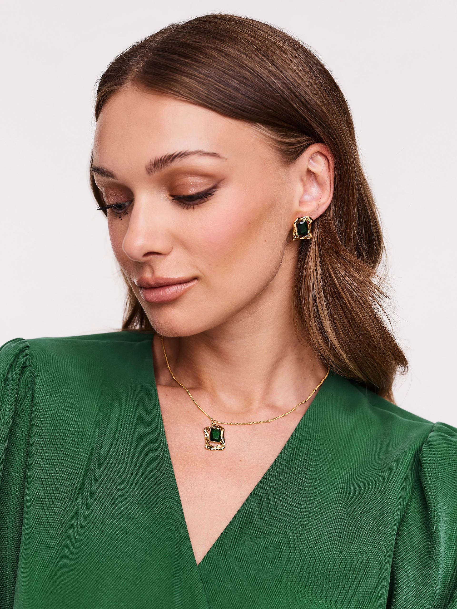 Large green earrings
