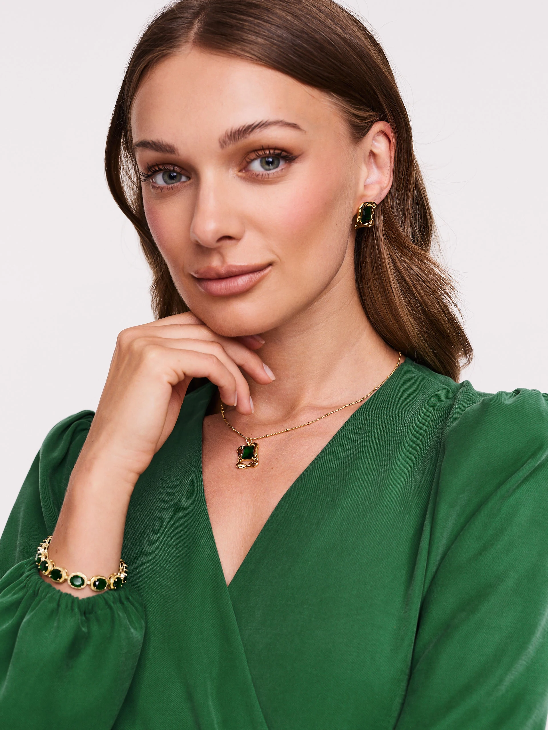 Large green earrings