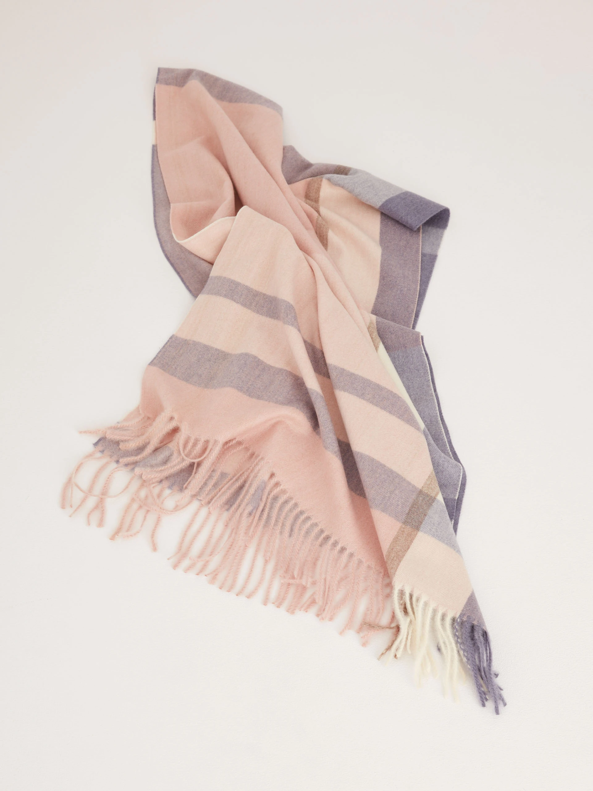 Pastel checkered shawl with tassels