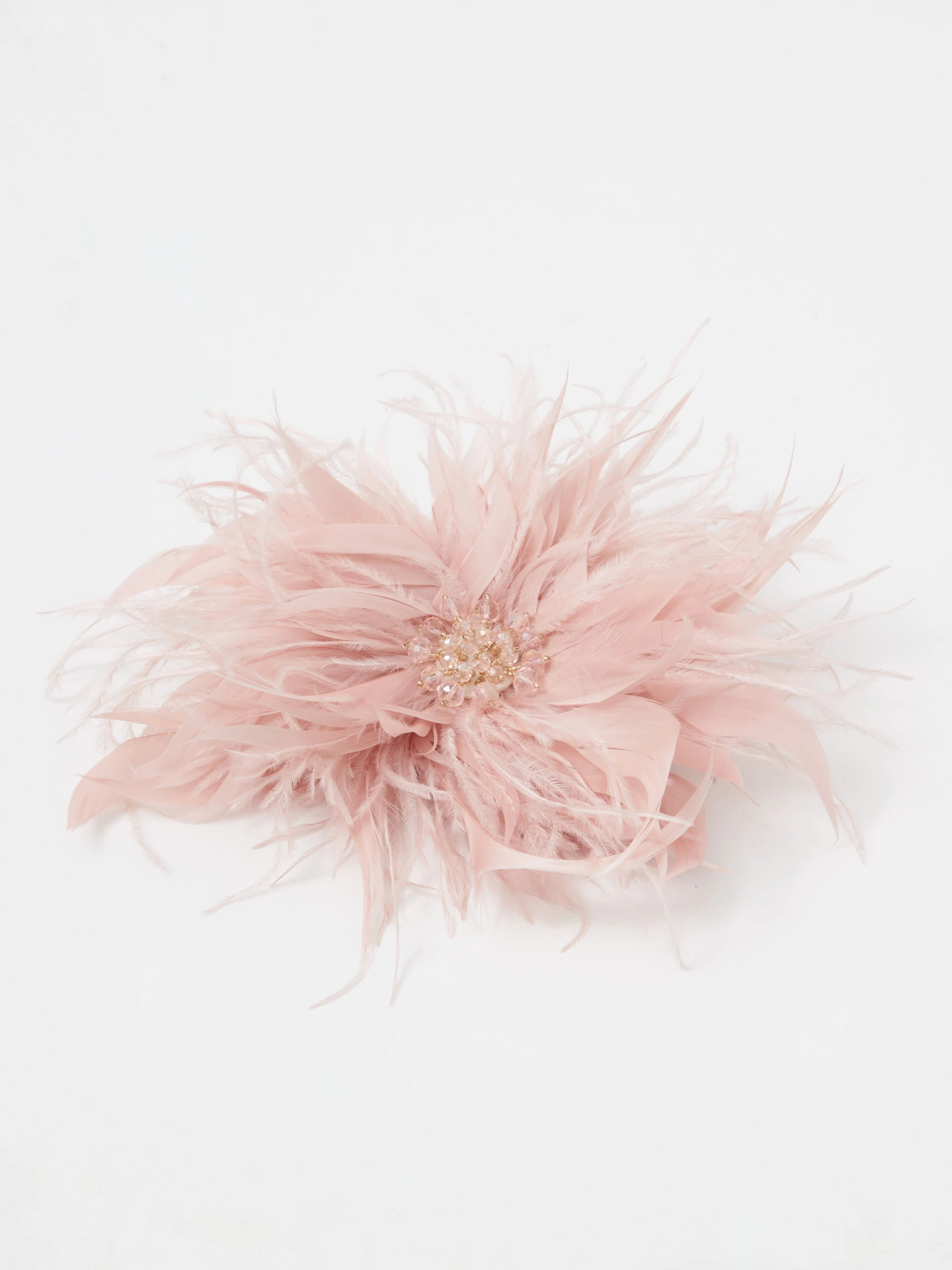 Large pink feather brooch