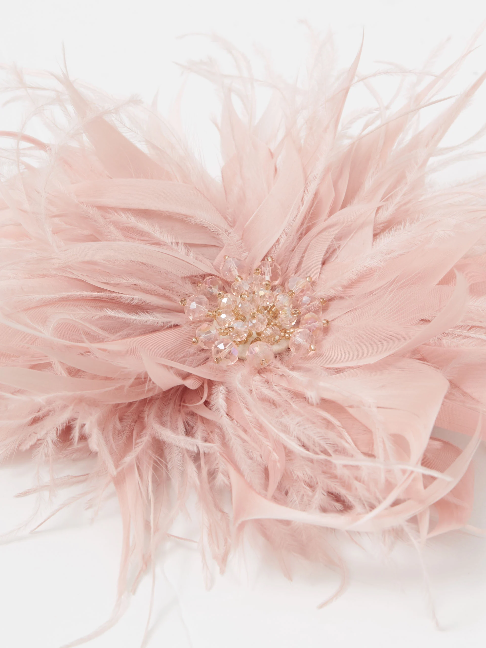 Large pink feather brooch