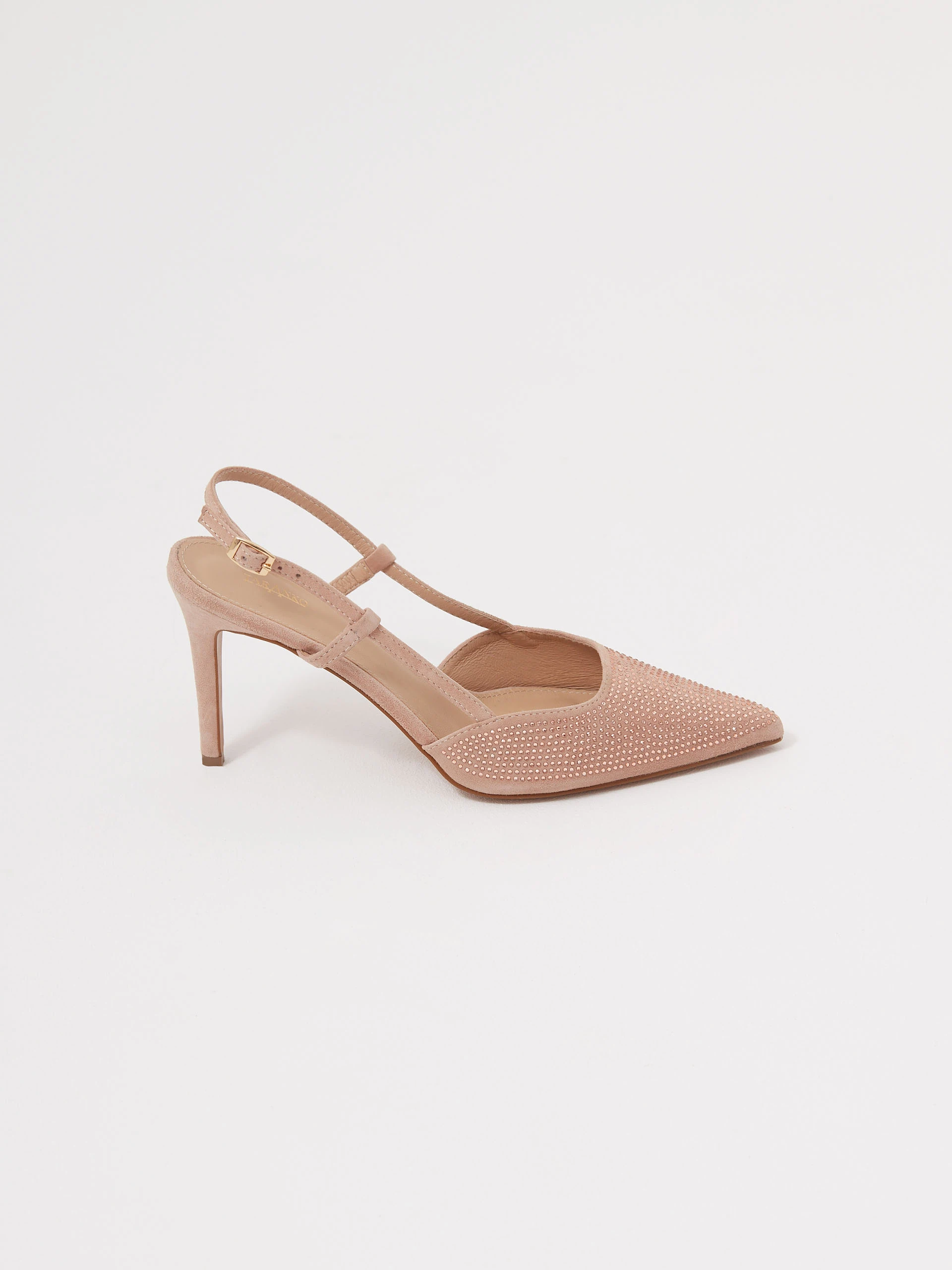Leather pumps with crystals