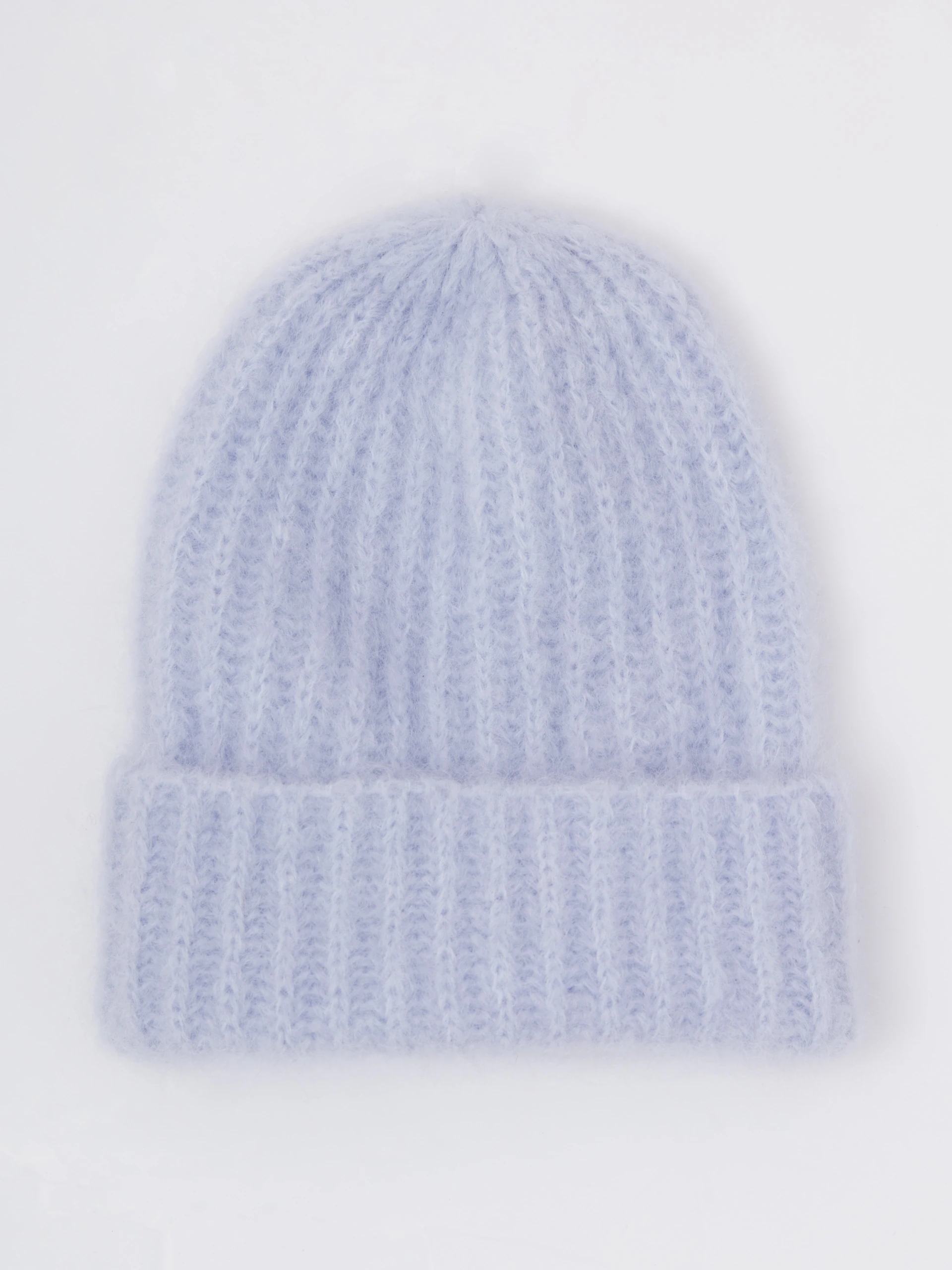Blue striped alpaca hat